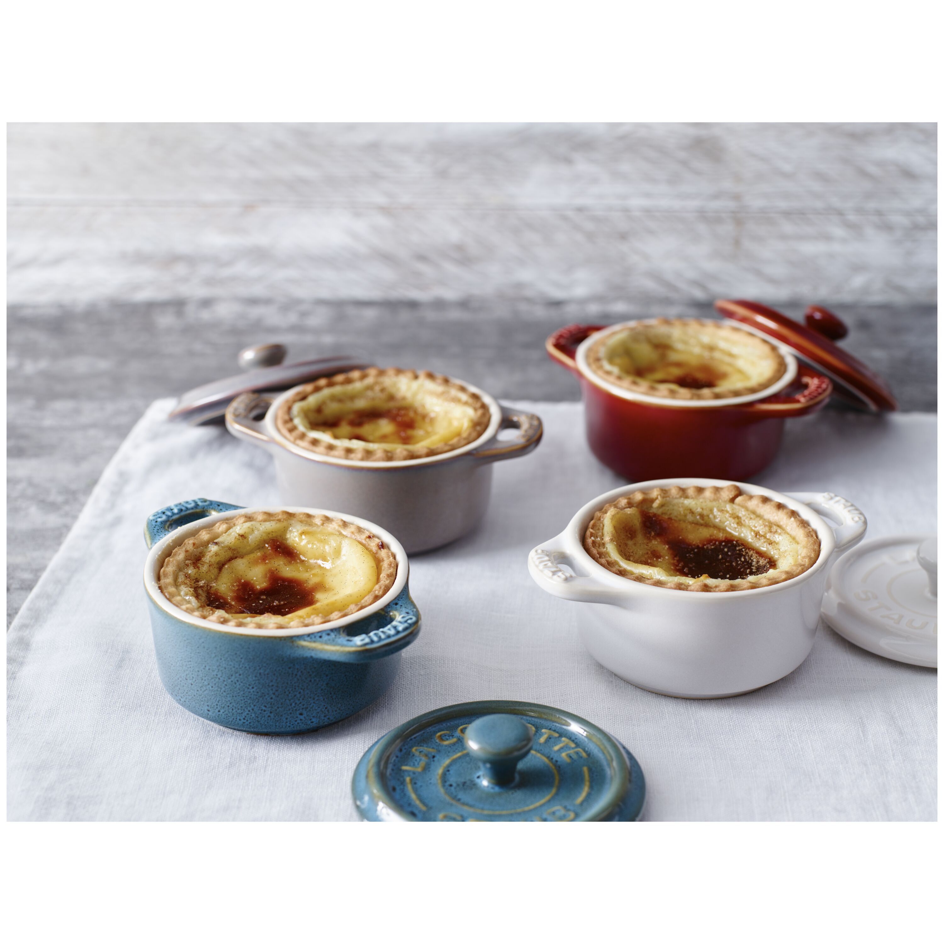 Staub        Ceramique                Mini Cocotte 10 cm, rund, Antik-Grau, Keramik