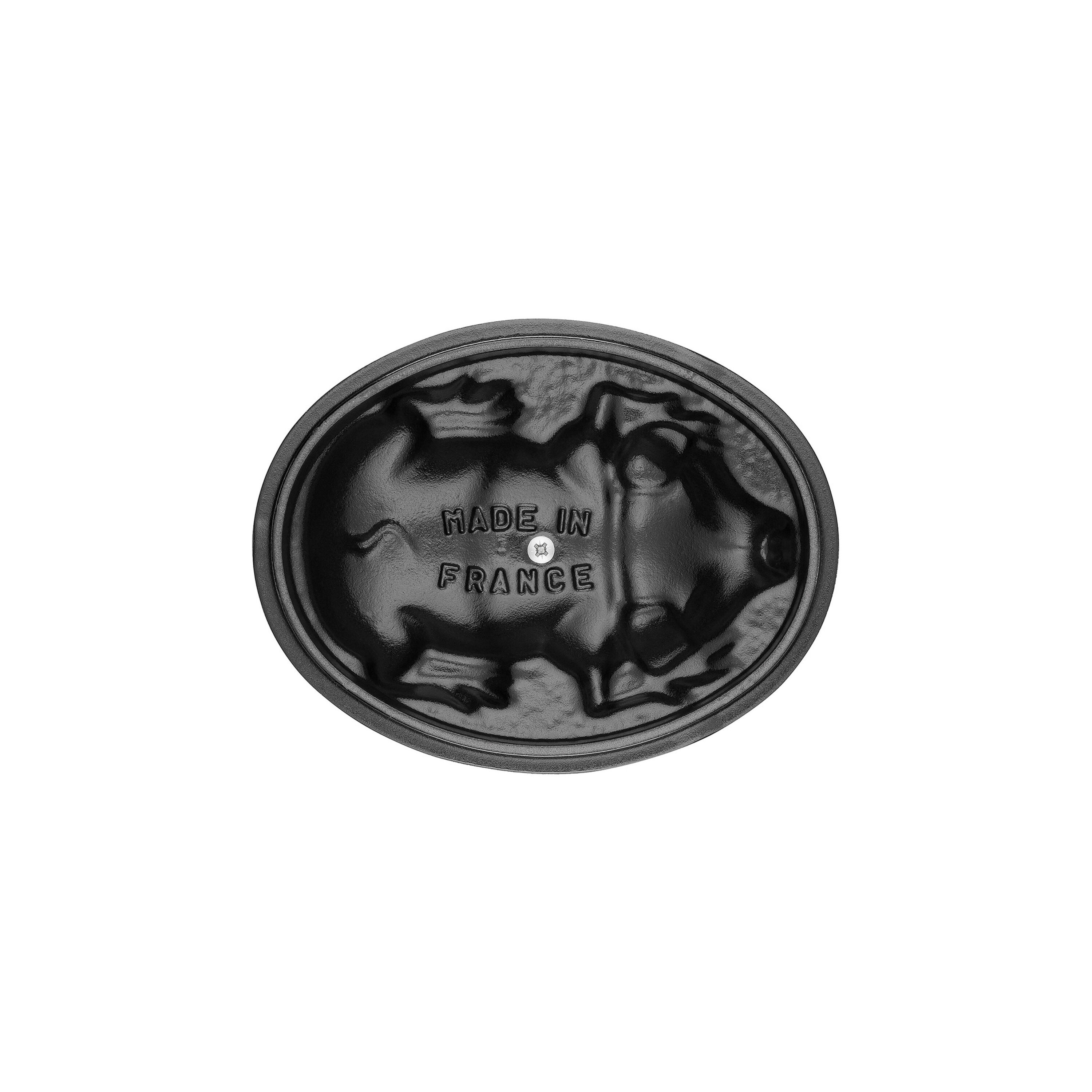 Staub        La Cocotte                Cocotte Schweinedeckel 17 cm, oval, Graphit-Grau, Gusseisen