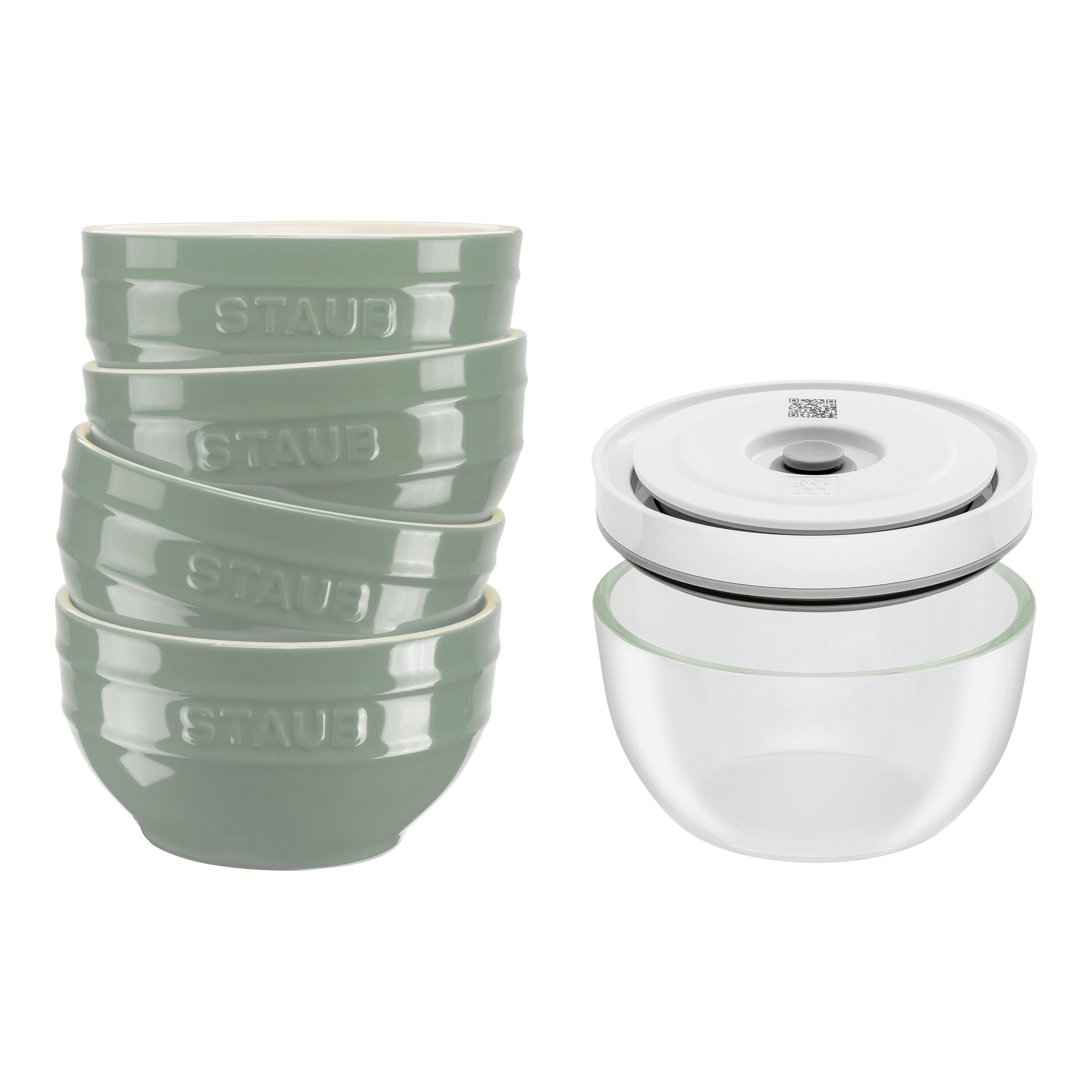 ZWILLING        Fresh & Save BOWLS                Schüssel Set mit Vakuumdeckel/5-tlg, 12cm/Eukalyptus