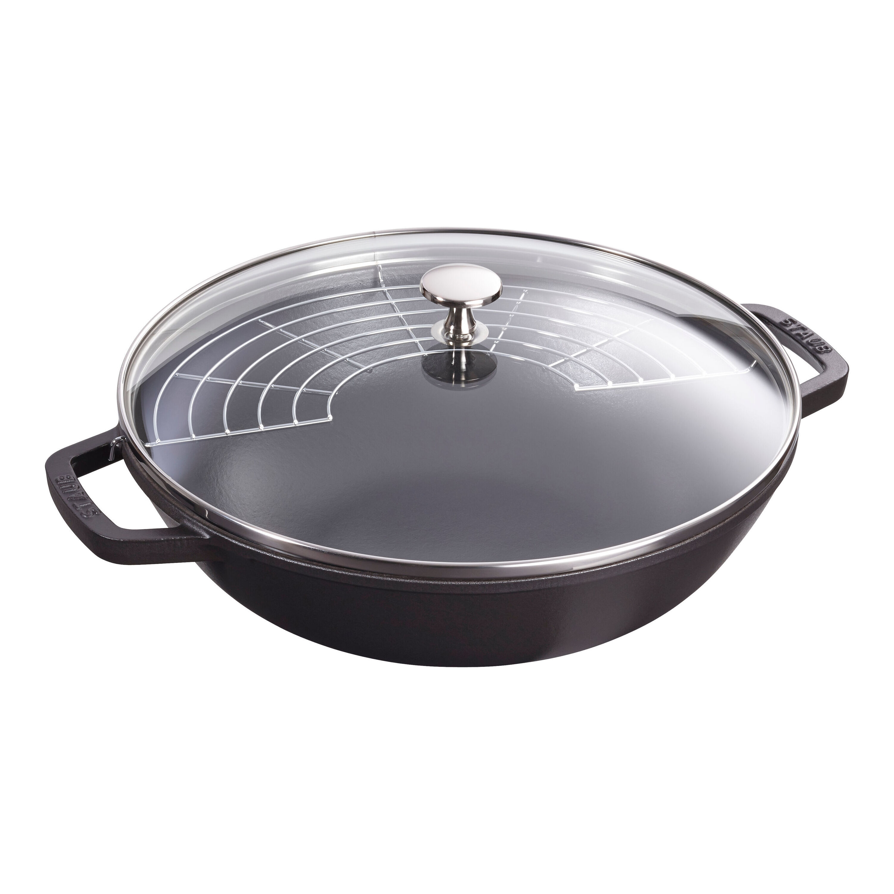 Staub        Specialities                Wok mit Glasdeckel 30 cm, rund, Schwarz, Gusseisen