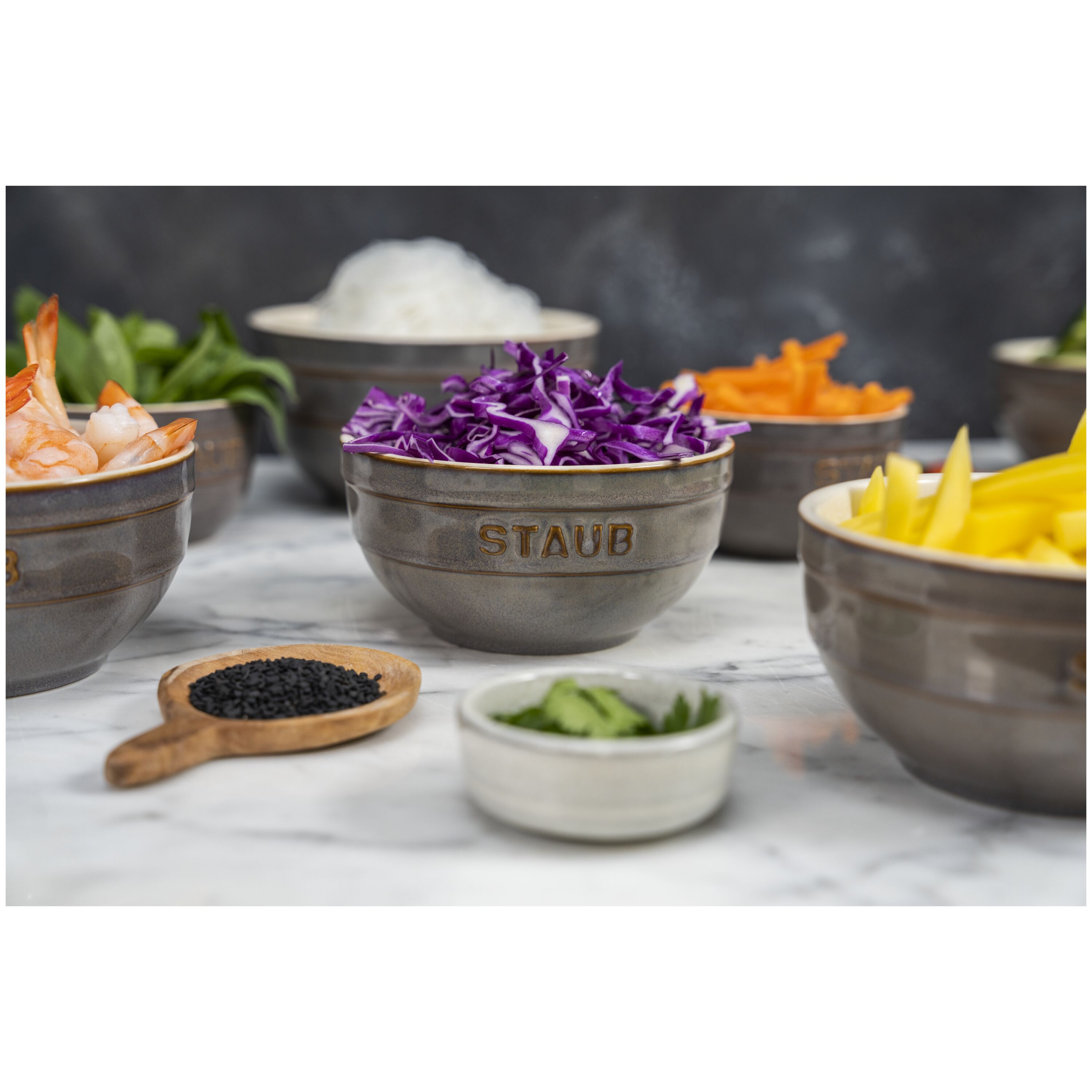 Staub        Ceramique                Schüssel 12 cm, rund, Antik-Grau, Keramik