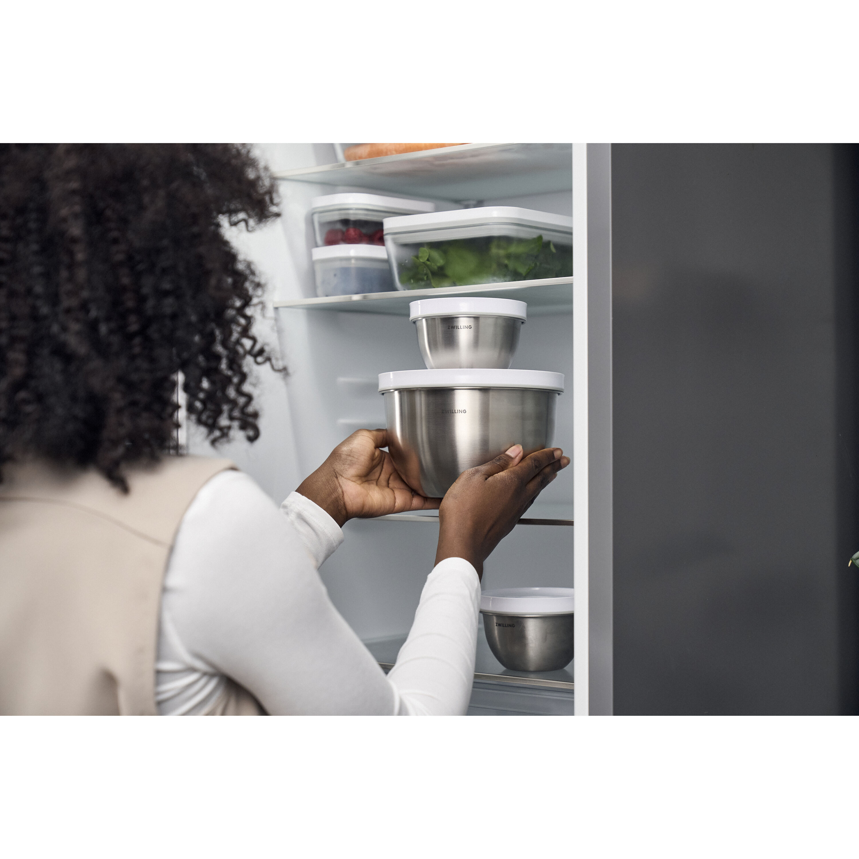 ZWILLING        Fresh & Save BOWLS                Vakuumschüssel Set S/M/L / 6-tlg, Edelstahl, Silber-Weiß