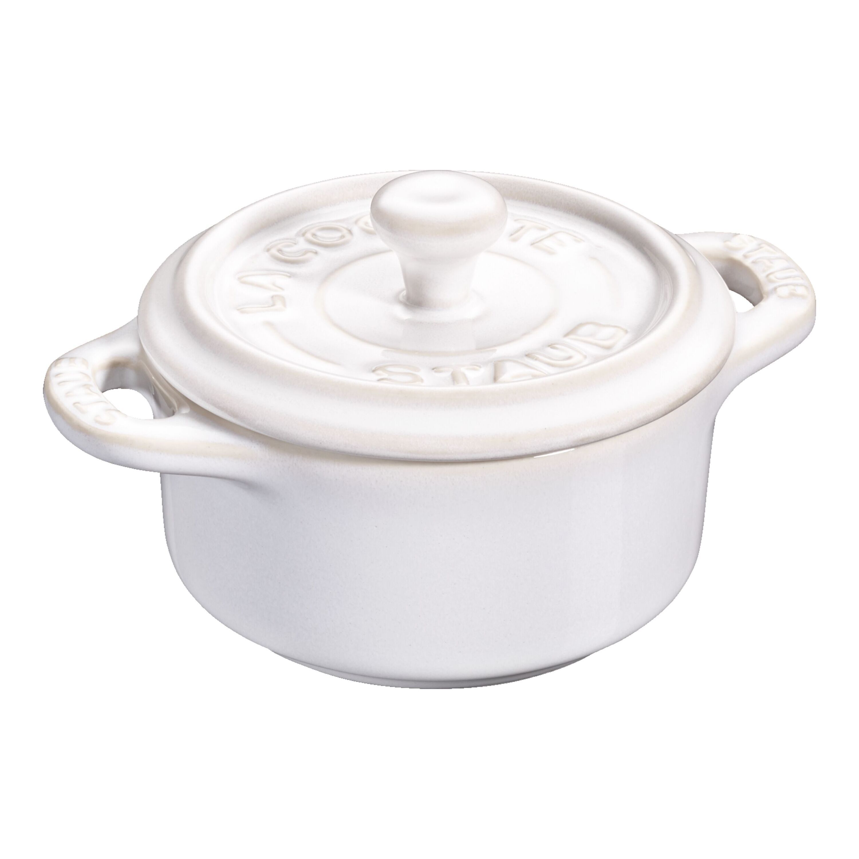 Staub        Ceramique                Mini Cocotte 10 cm, rund, Elfenbein-Weiß, Keramik