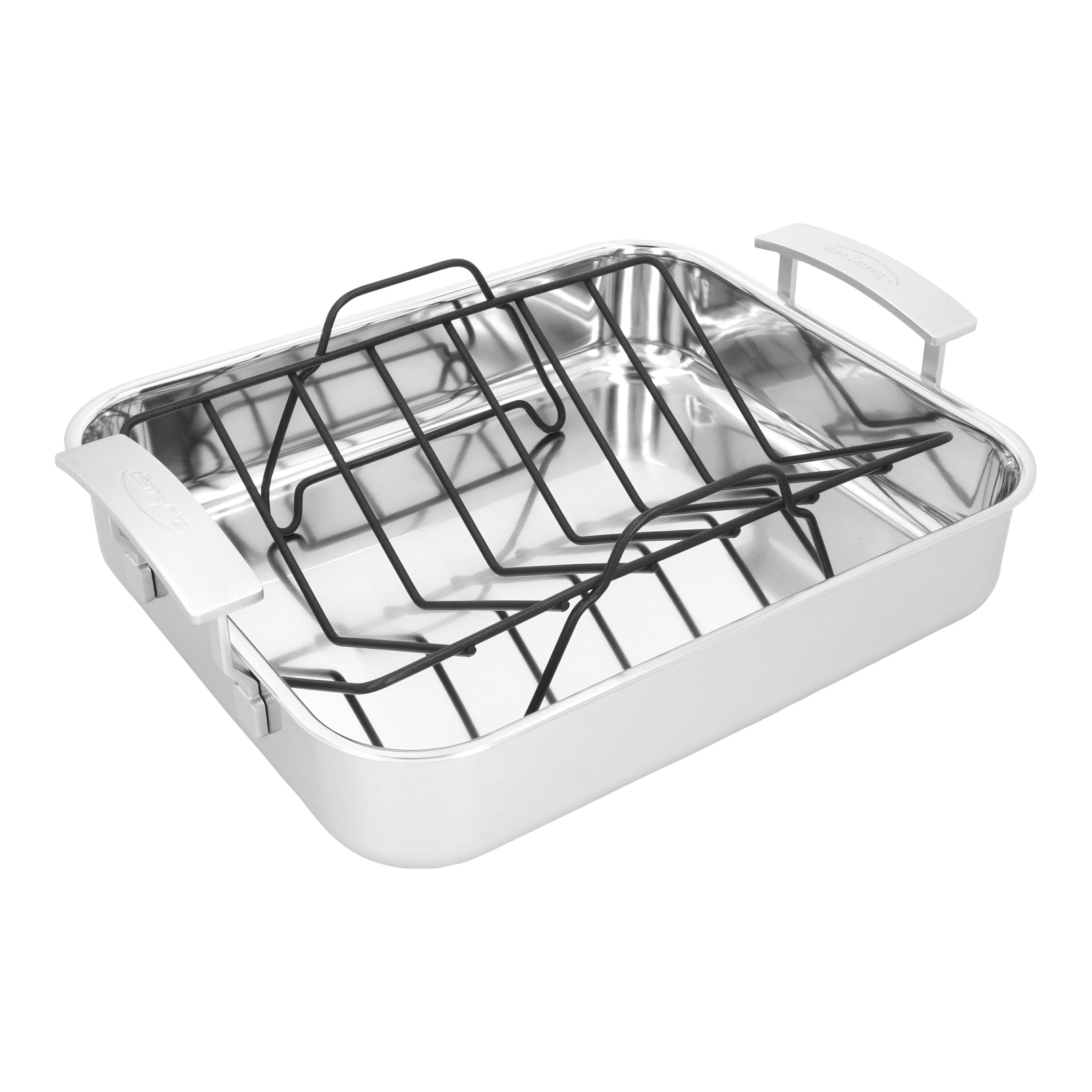Demeyere        Industry 5                Röstpfanne mit Röstgitter 39 x 33 cm, 18/10 Edelstahl, Silber