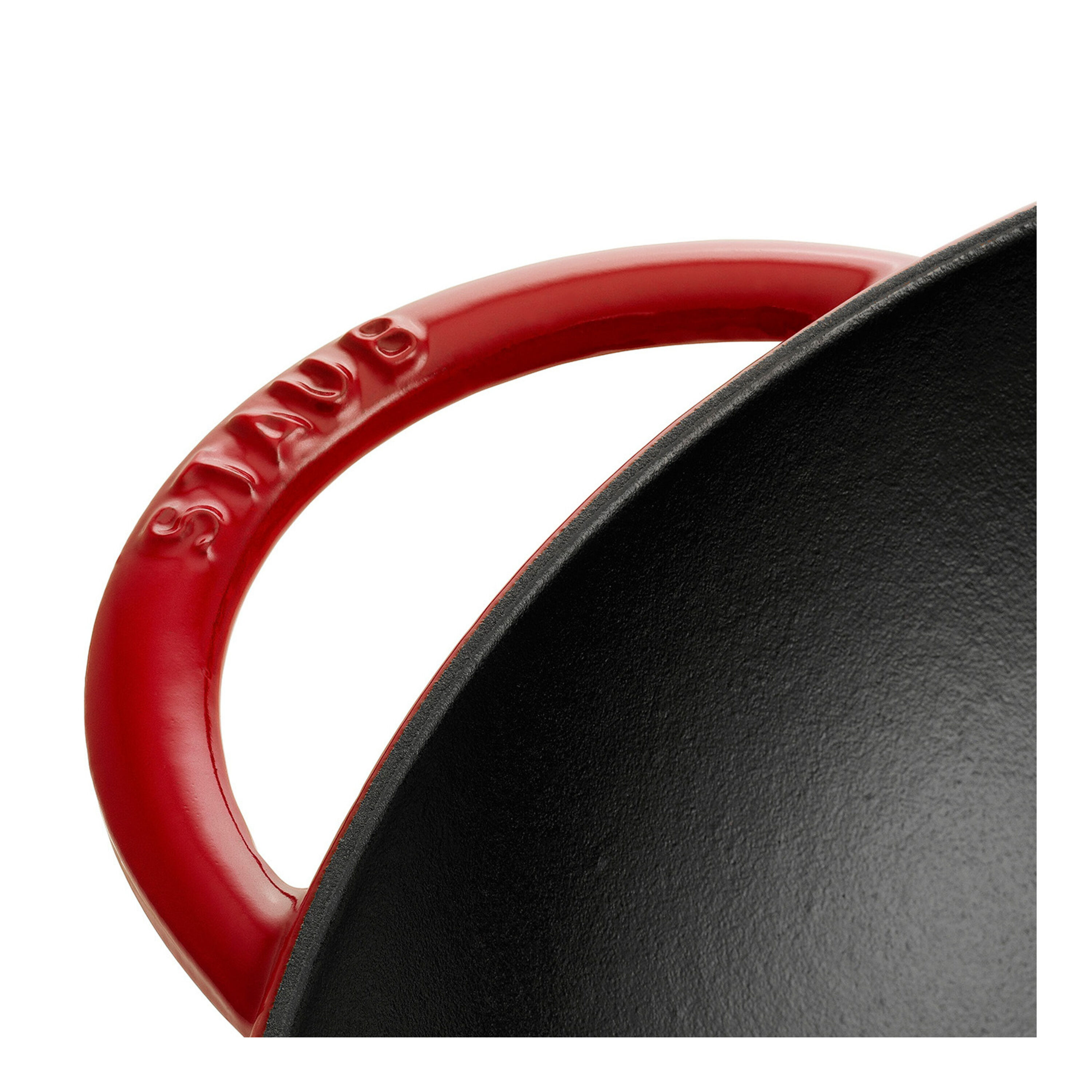Staub        Specialities                Wok mit Glasdeckel 37 cm, rund, Kirsch-Rot, Gusseisen