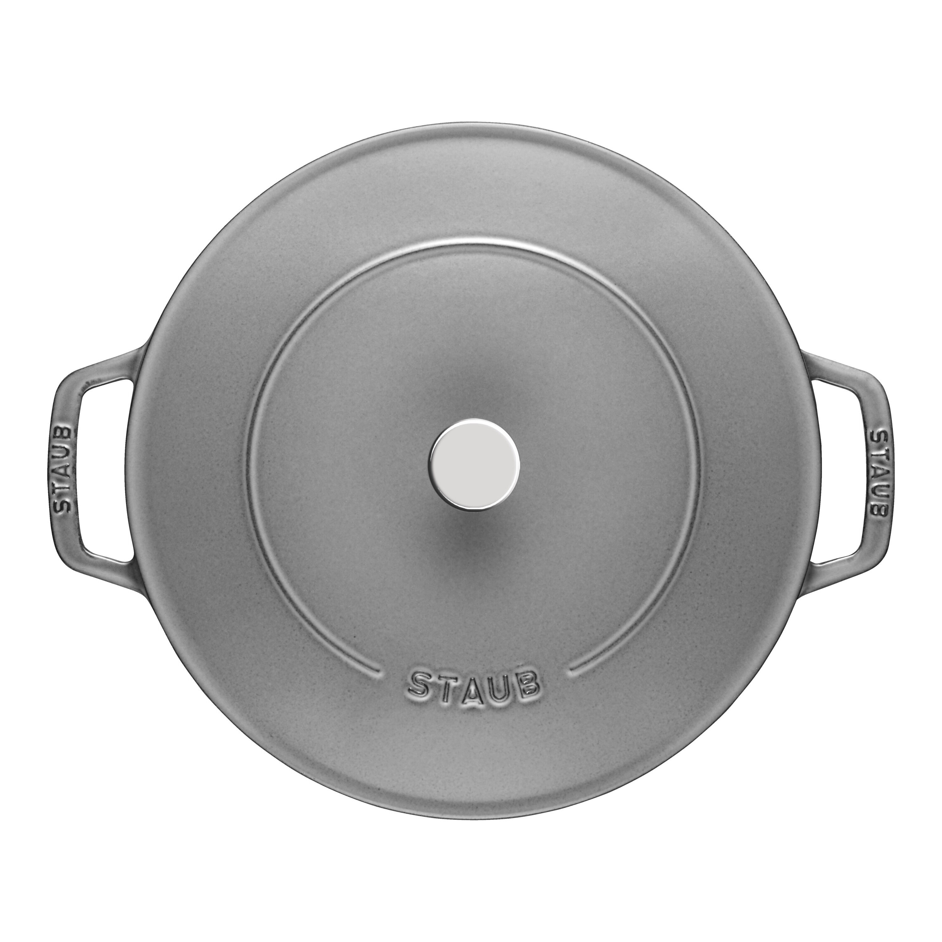 Staub        Braisers                Bräter mit Chistera Drop-Structure 24 cm, rund, Graphit-Grau, Gusseisen