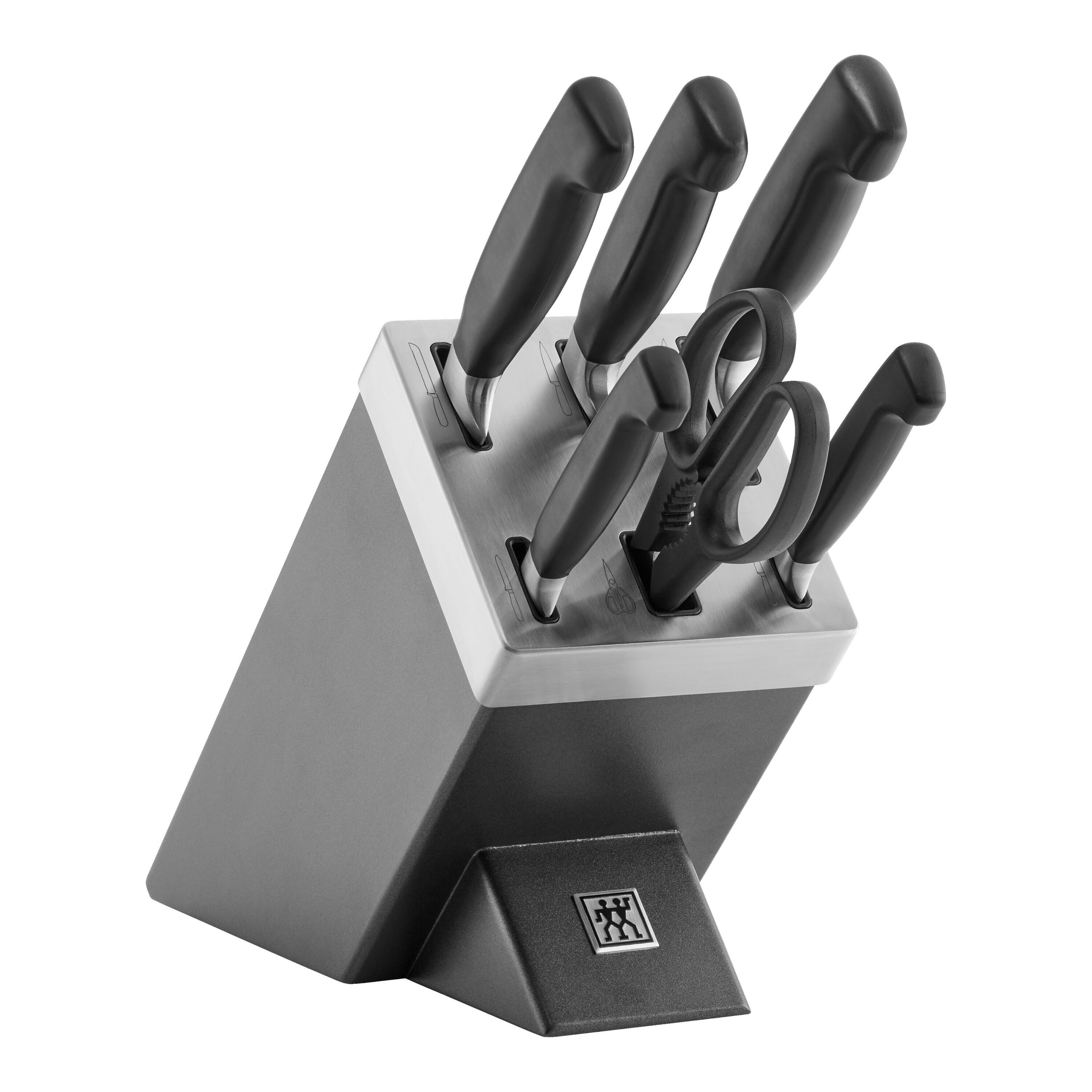 ZWILLING        **** VIER STERNE                7-tlg, Selbstschärfender Messerblock, Anthrazit