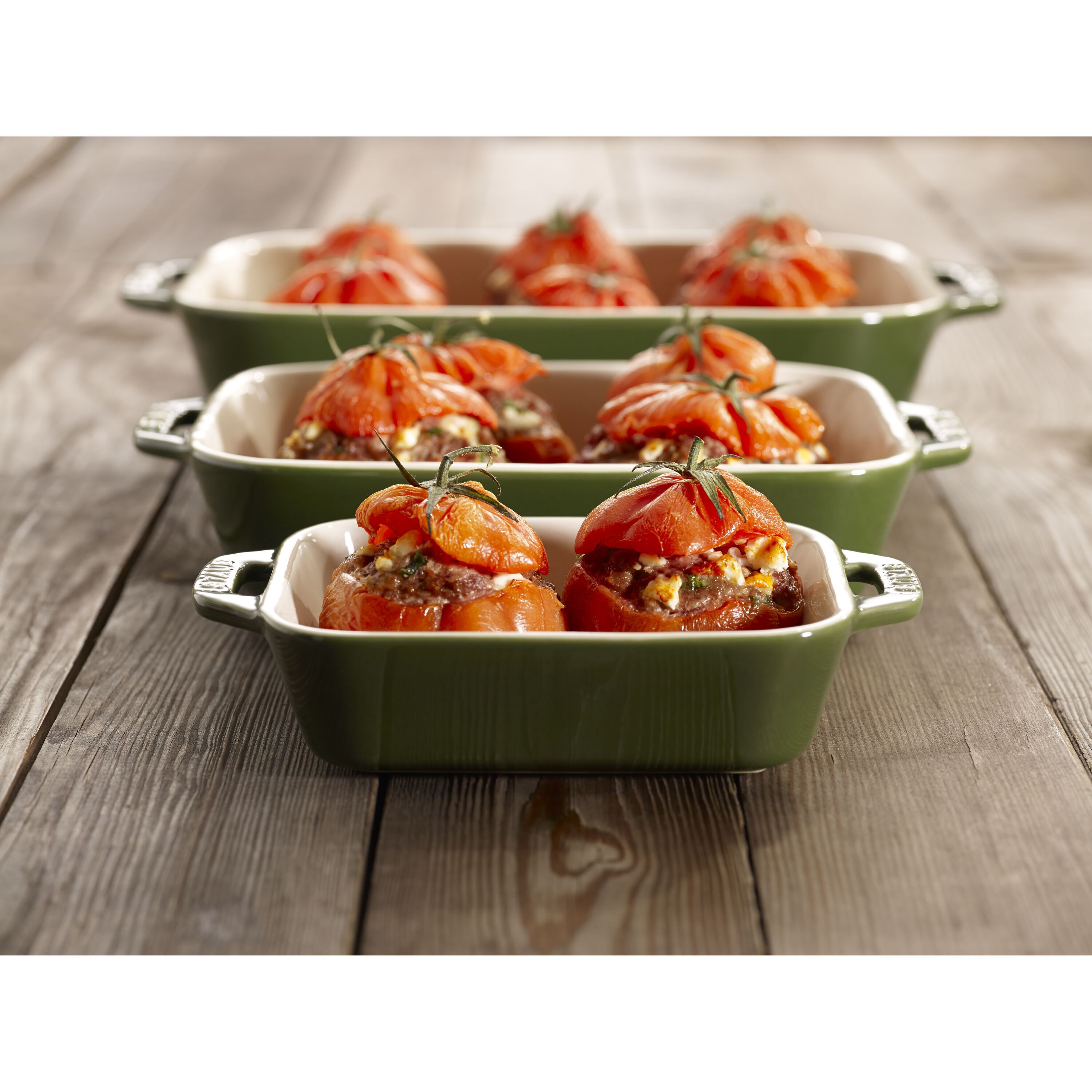 Staub        Ceramique                Auflaufform 14 x 11 cm, rechteckig, Basilikum-Grün, Keramik