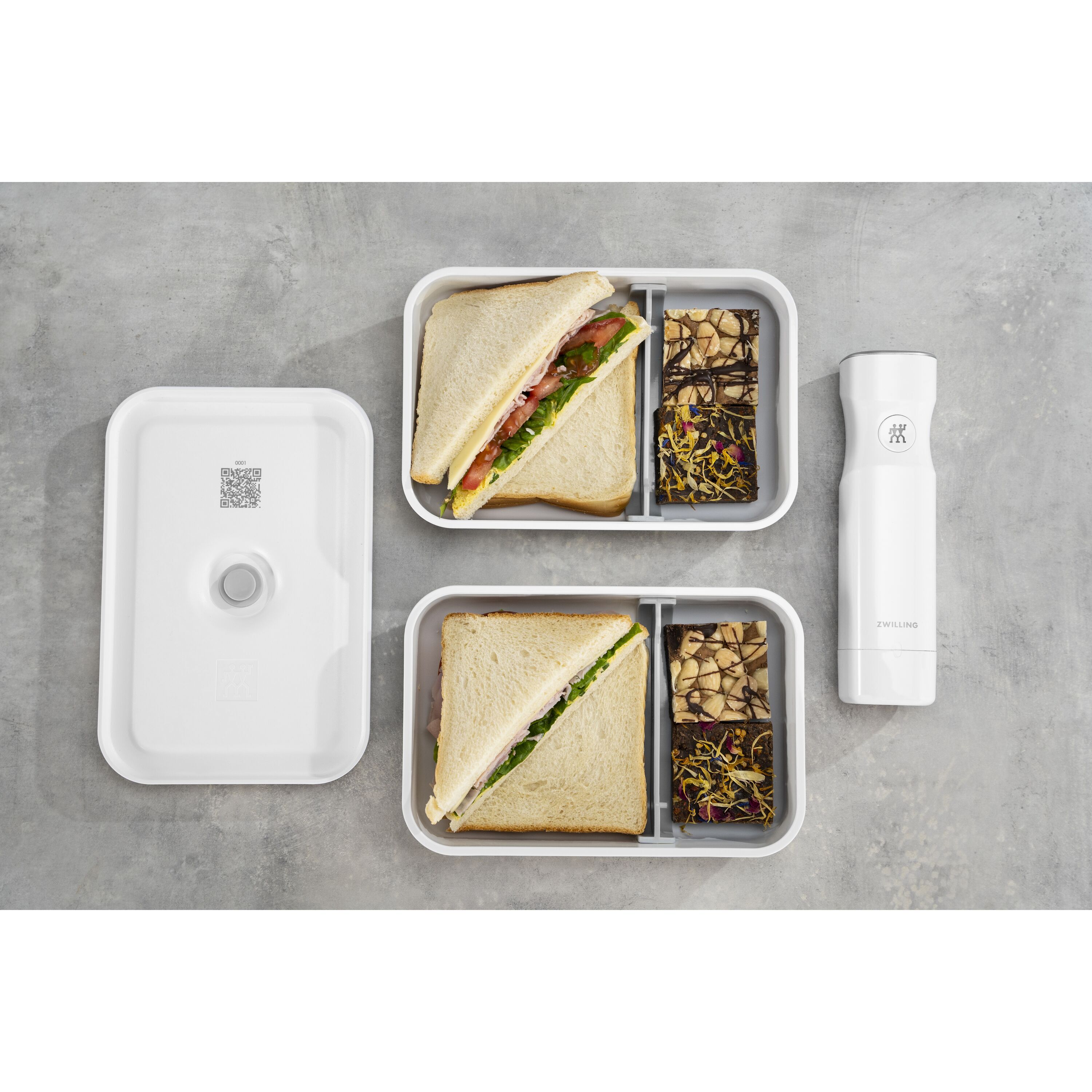 ZWILLING        Fresh & Save                Vakuum Lunchbox L flach, Kunststoff, Weiß-grau