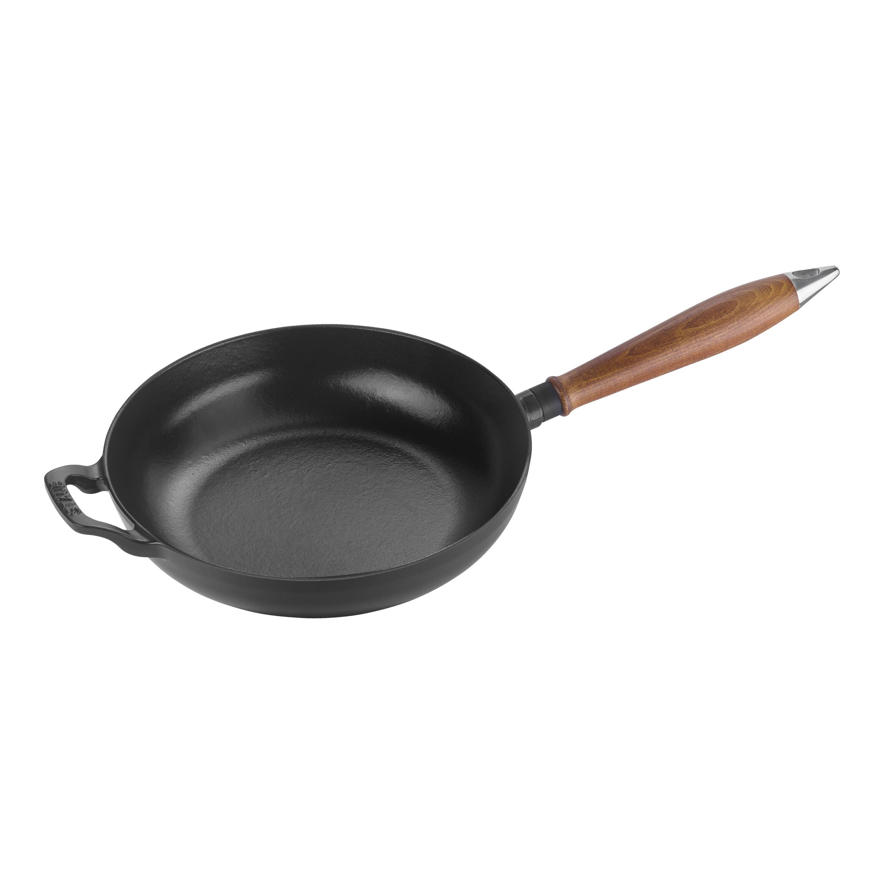 Staub        Pans                Bratpfanne mit Holzgriff 24 cm, rund, Schwarz, Gusseisen