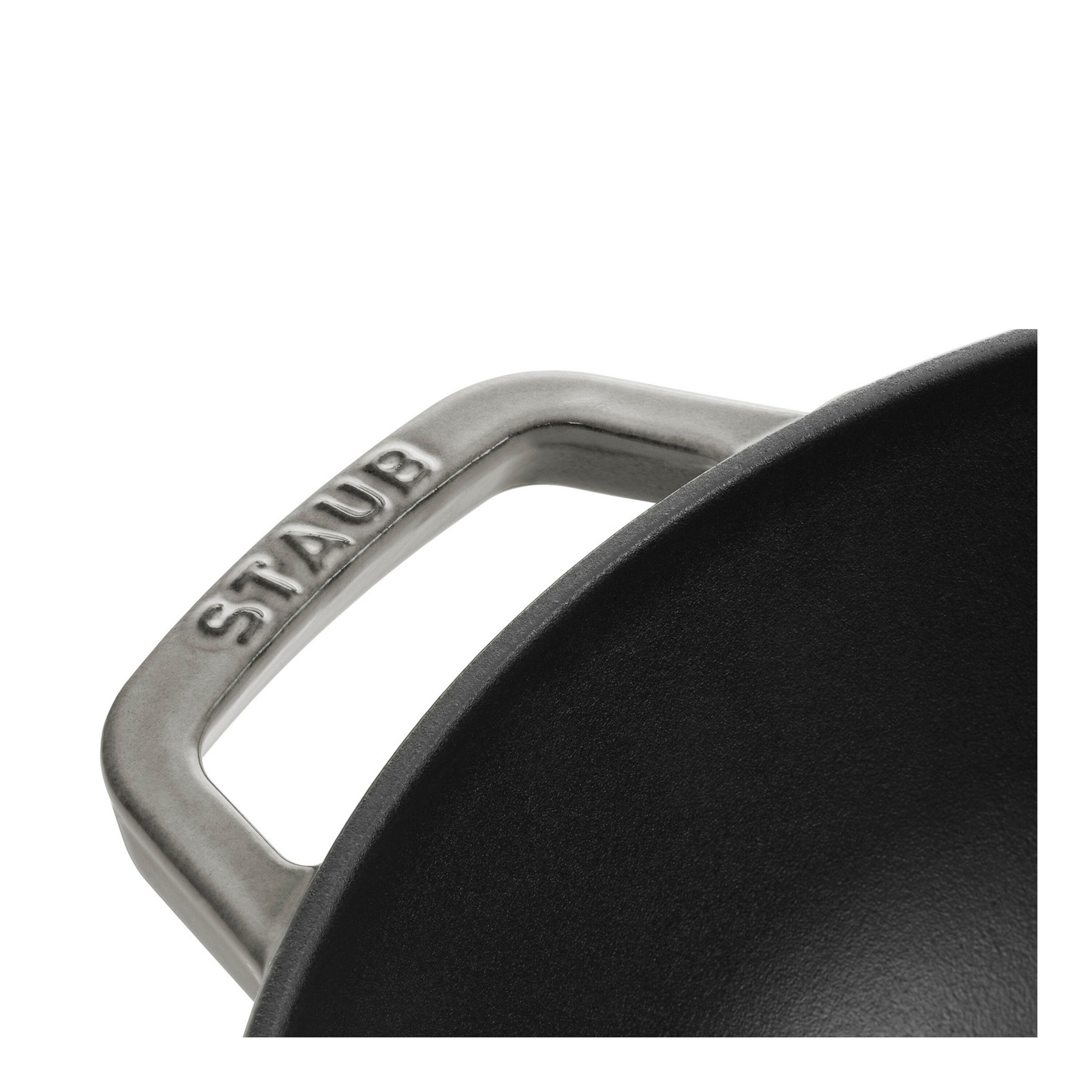 Staub        Specialities                Wok mit Glasdeckel 30 cm, rund, Graphit-Grau, Gusseisen