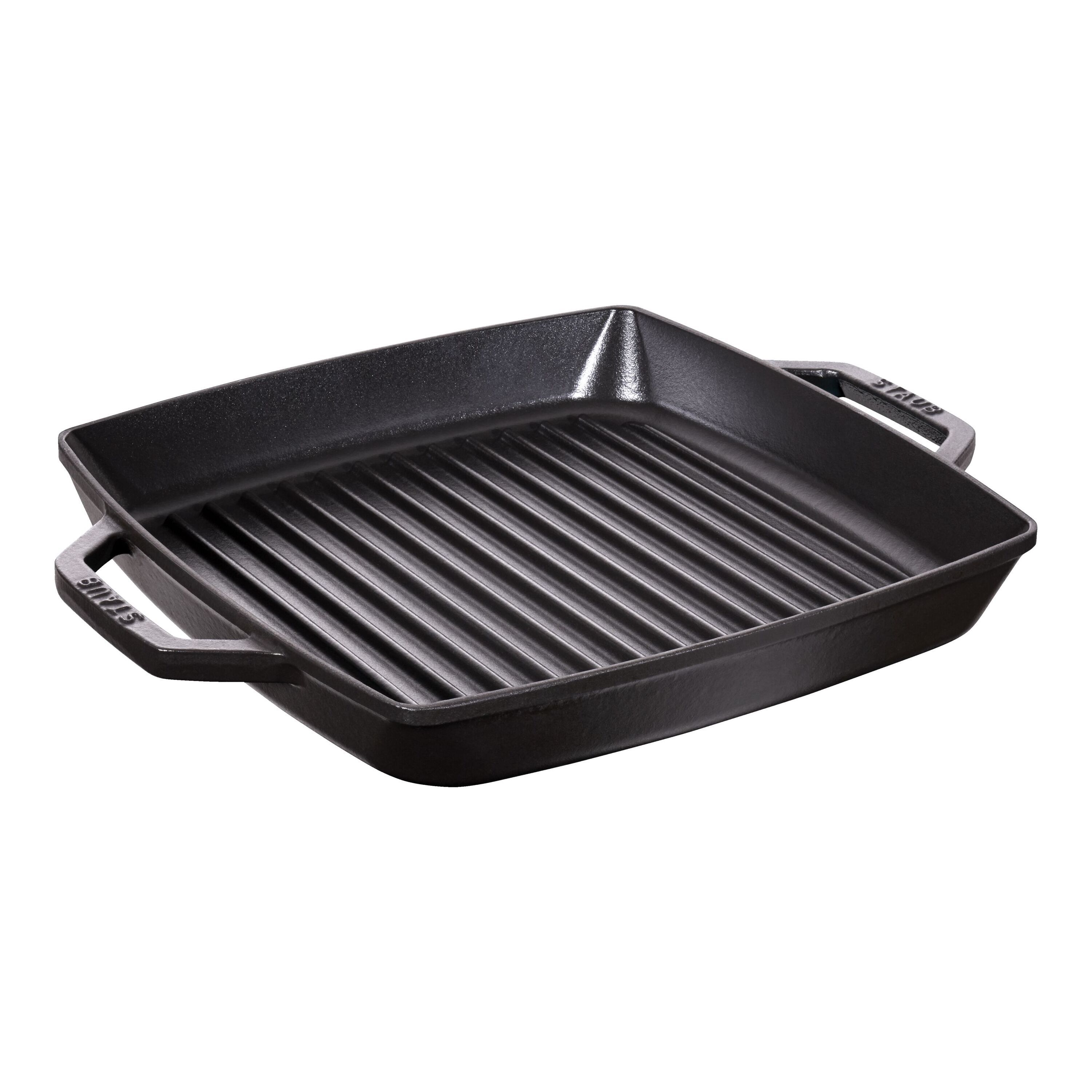 Staub        Grill Pans                Grillpfanne 28 cm, quadratisch, Schwarz, Gusseisen