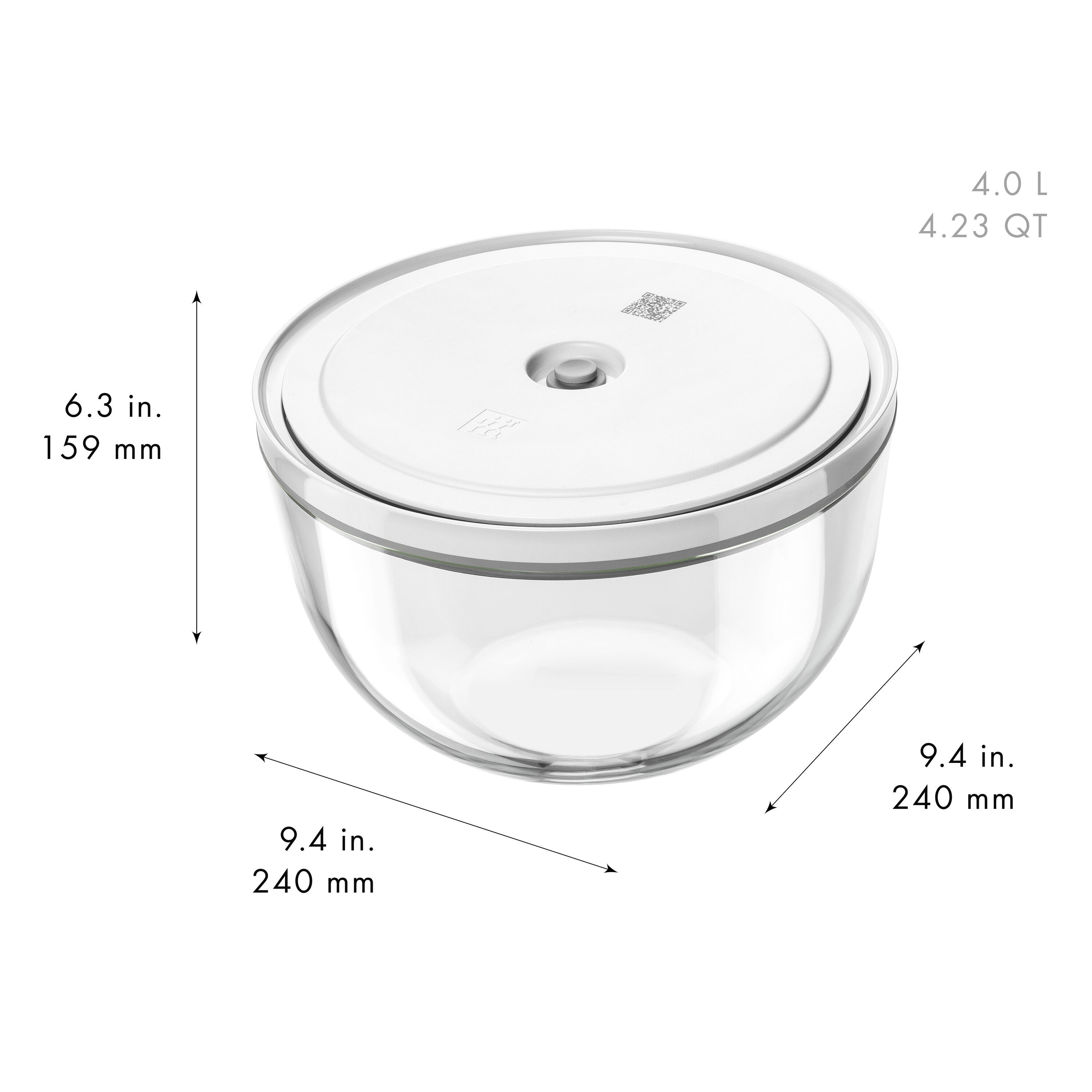 ZWILLING        Fresh & Save BOWLS                Vakuumschüssel Set S/M/L / 6-tlg, Glas, Transparent-Weiß