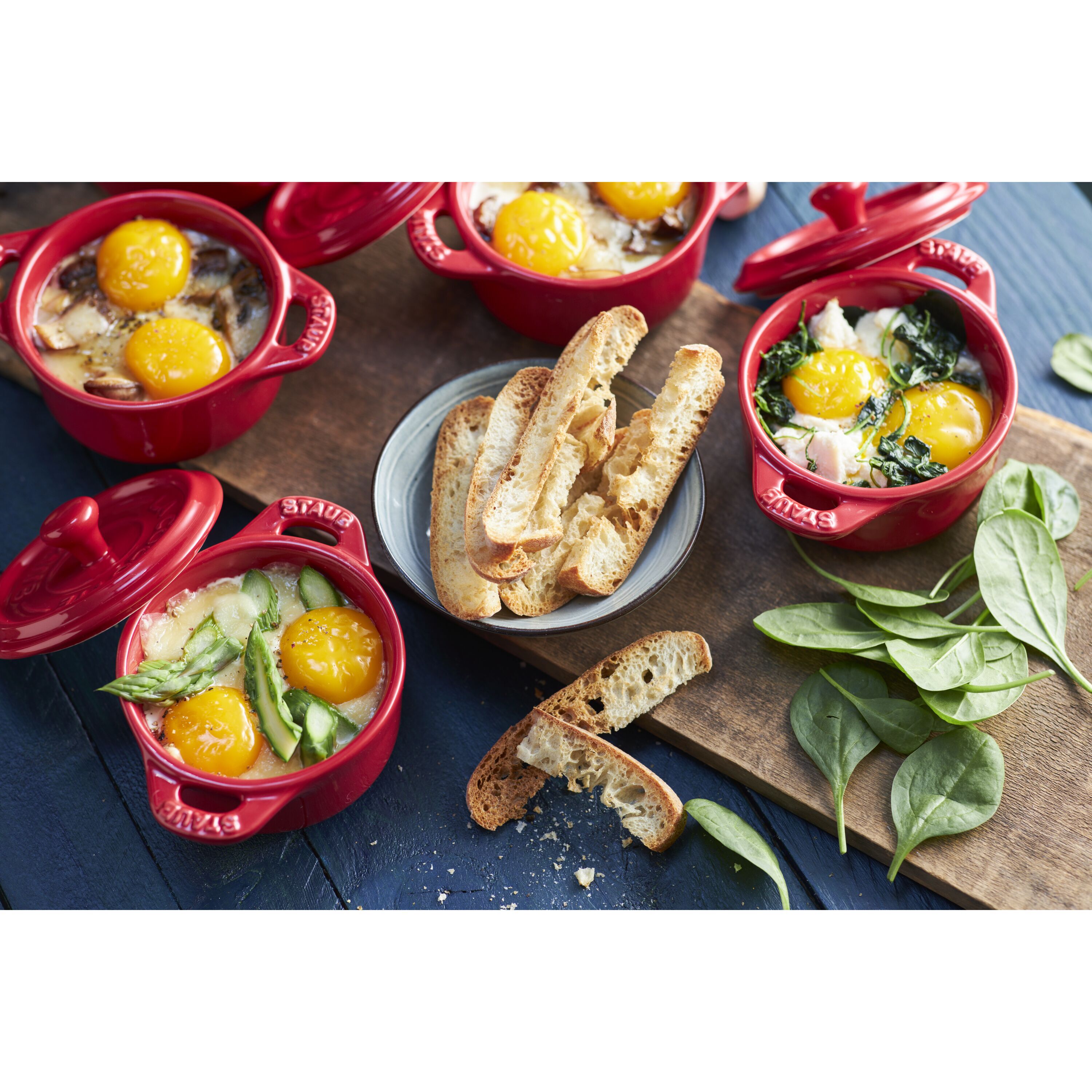 Staub        Ceramique                Mini Cocotte 10 cm, rund, Kirsch-Rot, Keramik