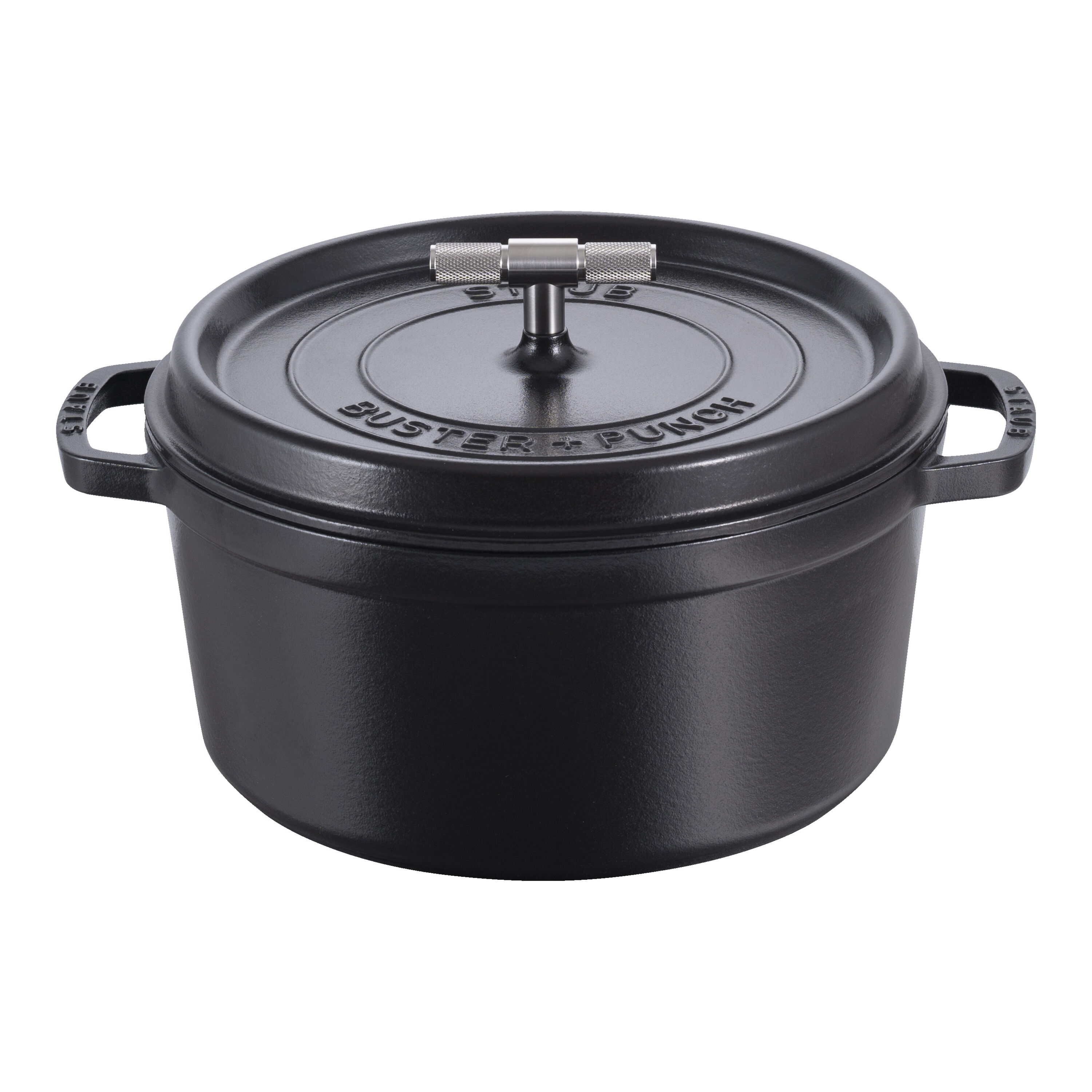 Staub        La Cocotte                Cocotte Buster+Punch 28 cm, rund, Schwarz, Gusseisen
