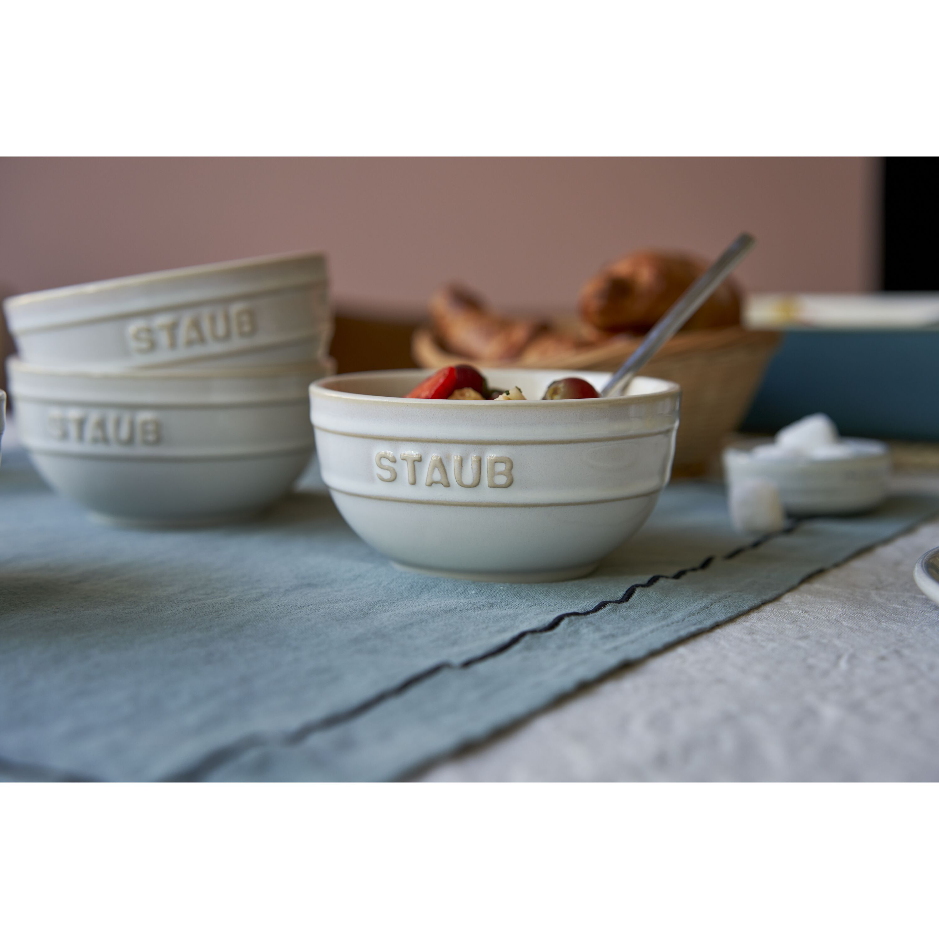 Staub        Ceramique                Schüssel Set 12 cm / 4-tlg, Elfenbein-Weiß, Keramik