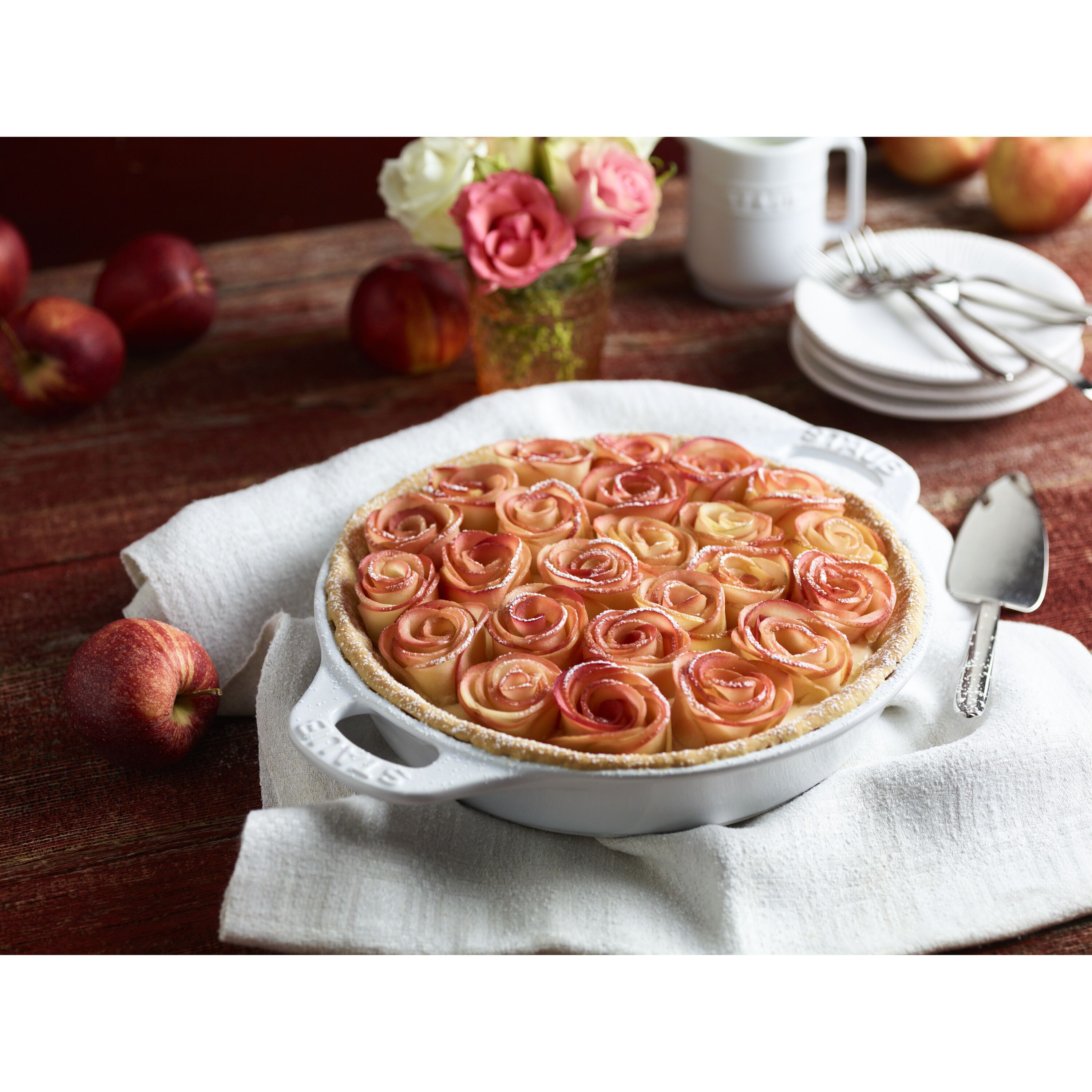 Staub        Ceramique                Tarte-Form 24 cm, rund, Weiß, Keramik