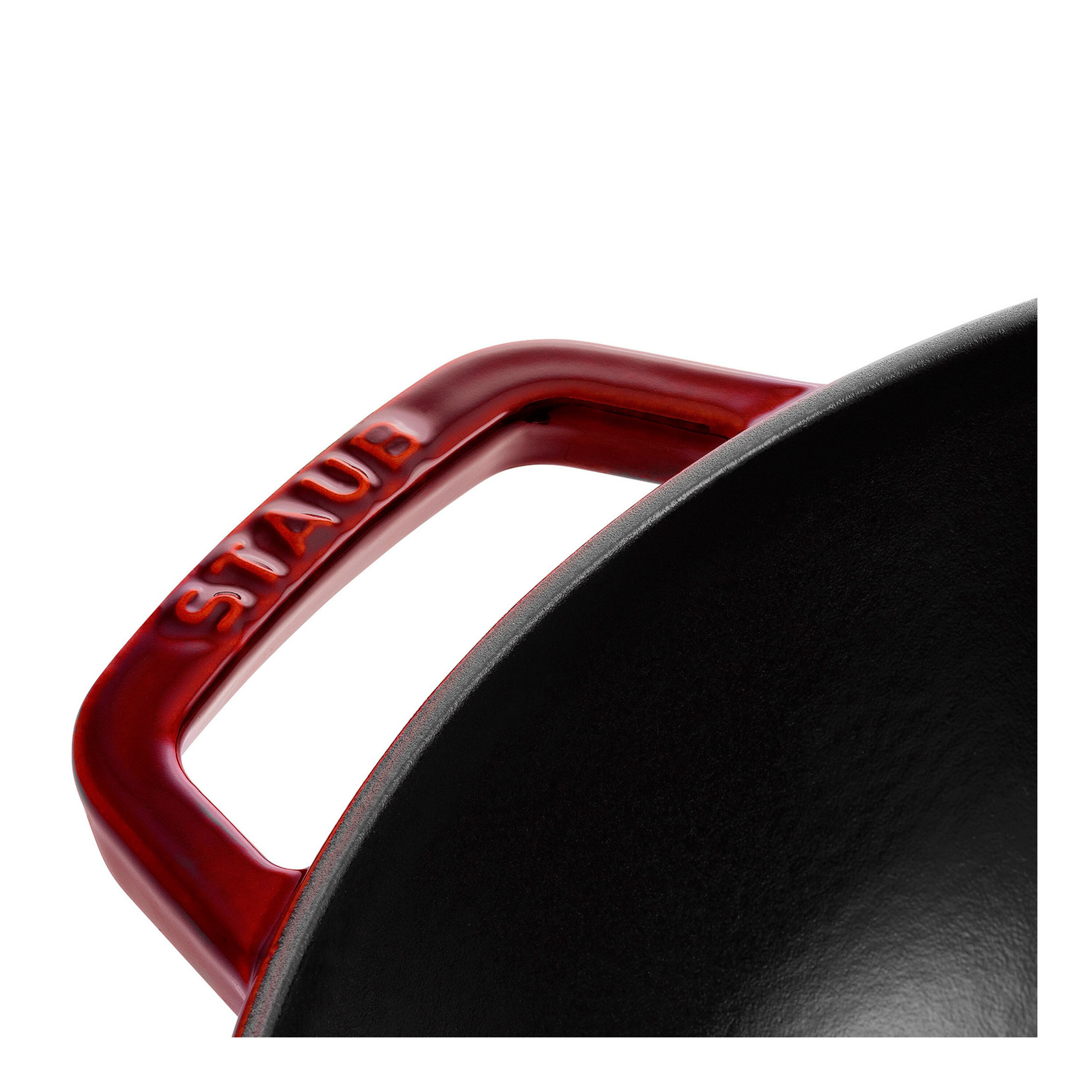 Staub        Specialities                Wok mit Glasdeckel 30 cm, rund, Grenadine-Rot, Gusseisen