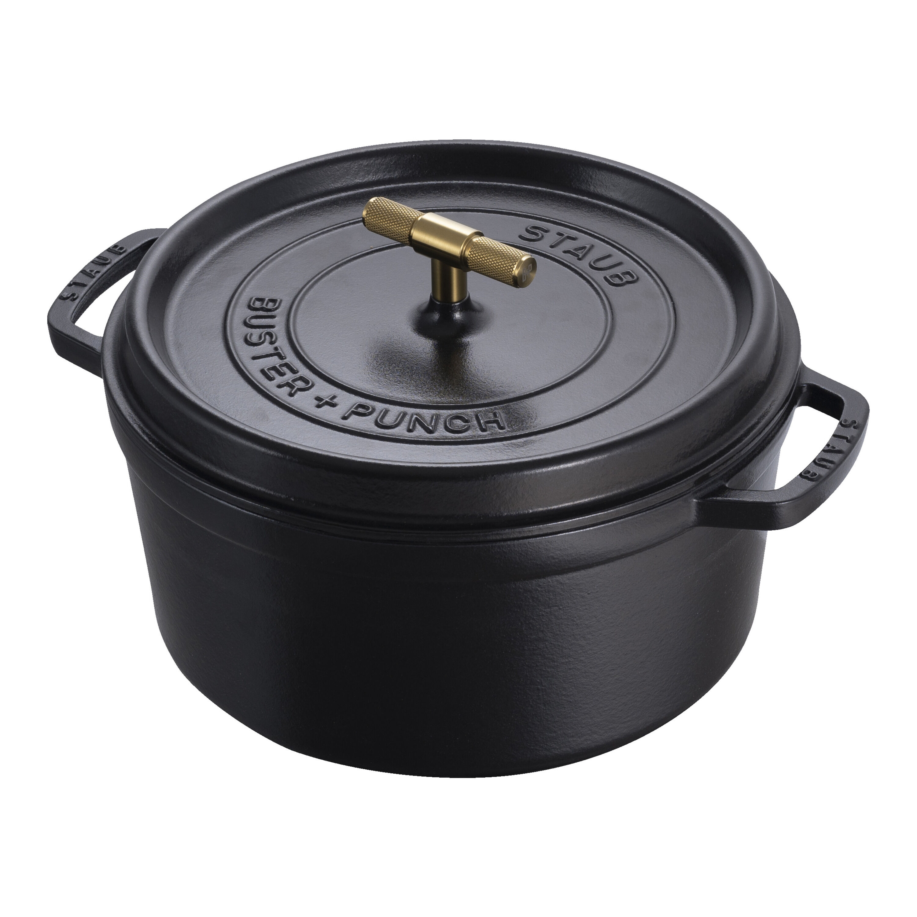 Staub        La Cocotte                Cocotte Buster+Punch 28 cm, rund, Schwarz, Gusseisen