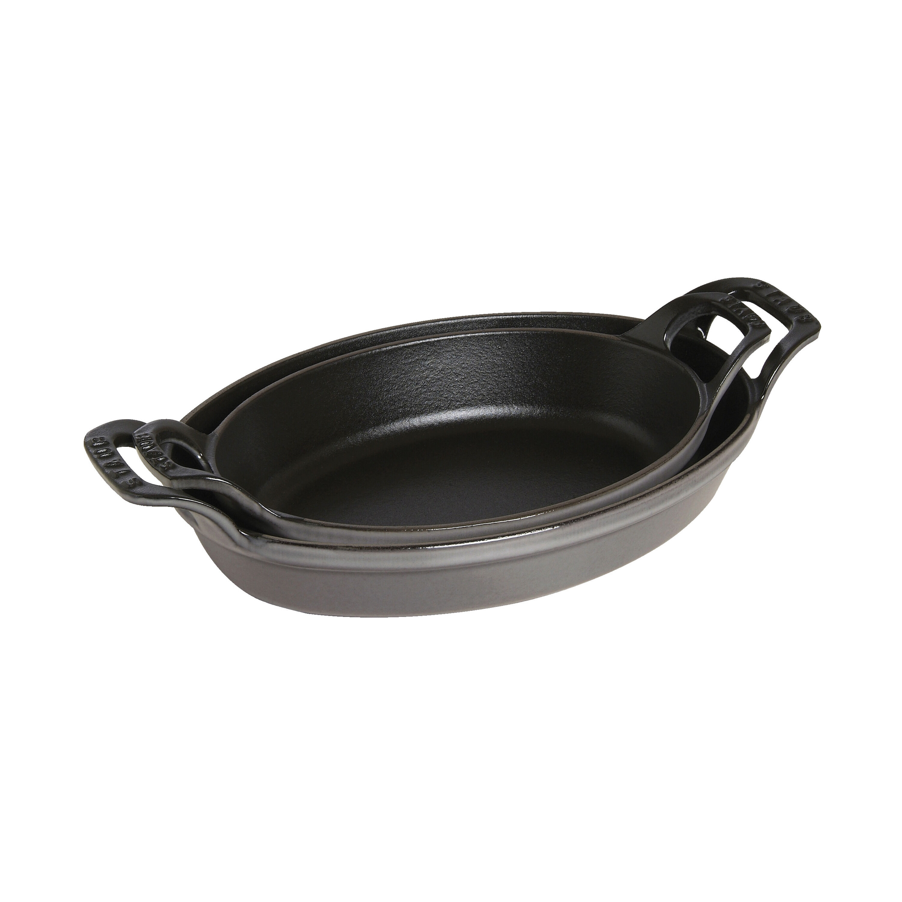 Staub        Specialities                Ofenform 21 cm, oval, Graphit-Grau, Gusseisen