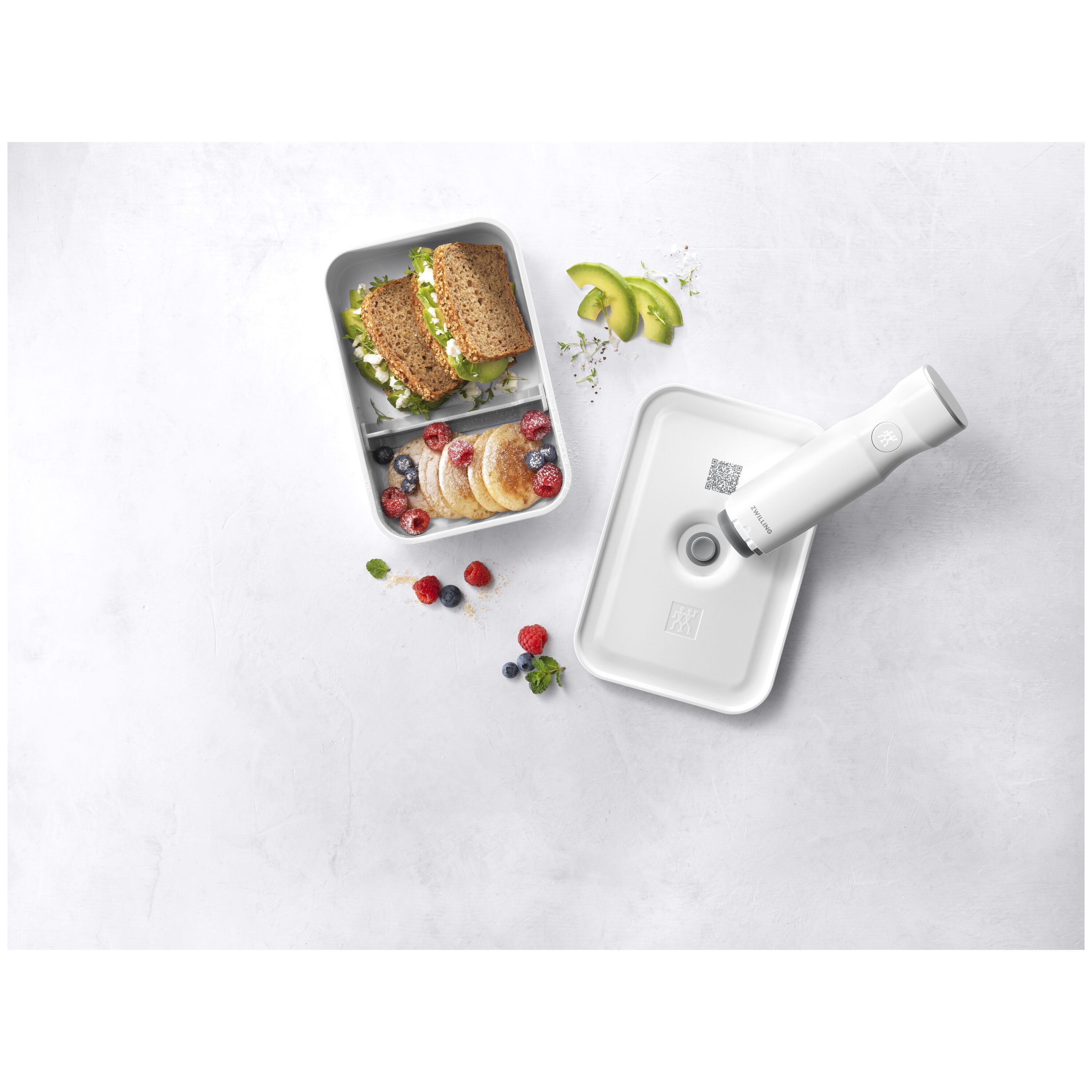 ZWILLING        Fresh & Save                Vakuum Lunchbox L flach, Kunststoff, Weiß-grau
