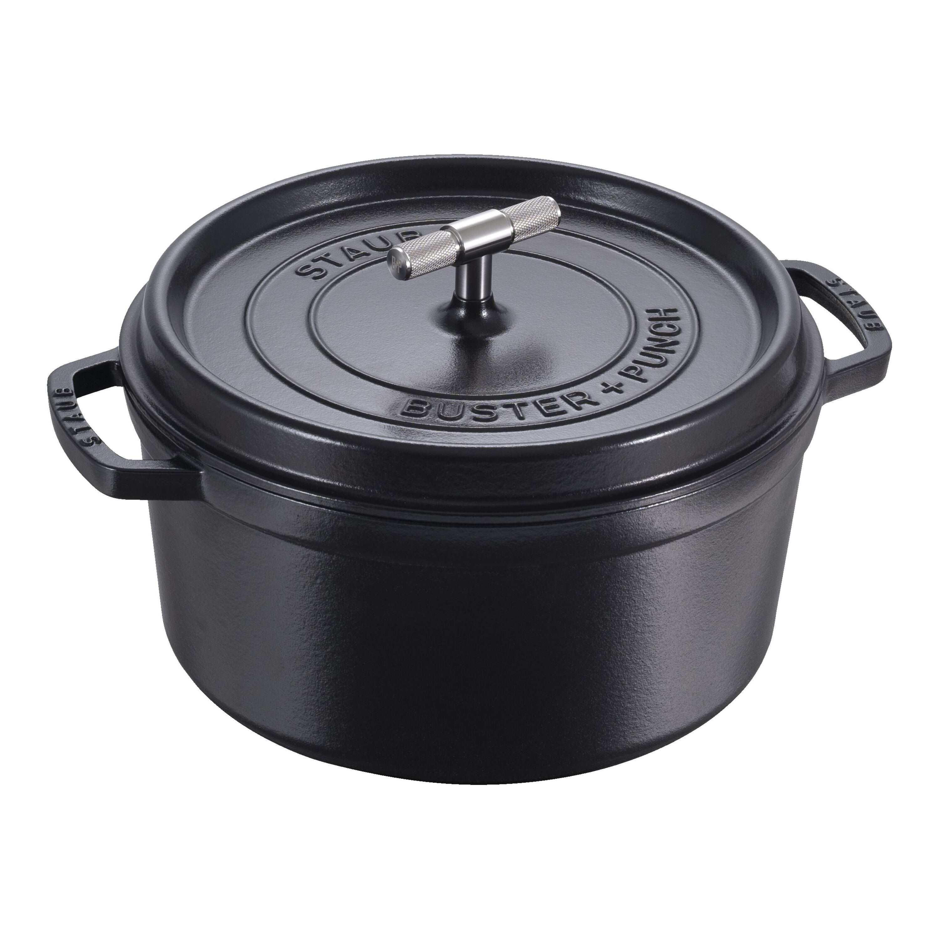 Staub        La Cocotte                Cocotte Buster+Punch 28 cm, rund, Schwarz, Gusseisen