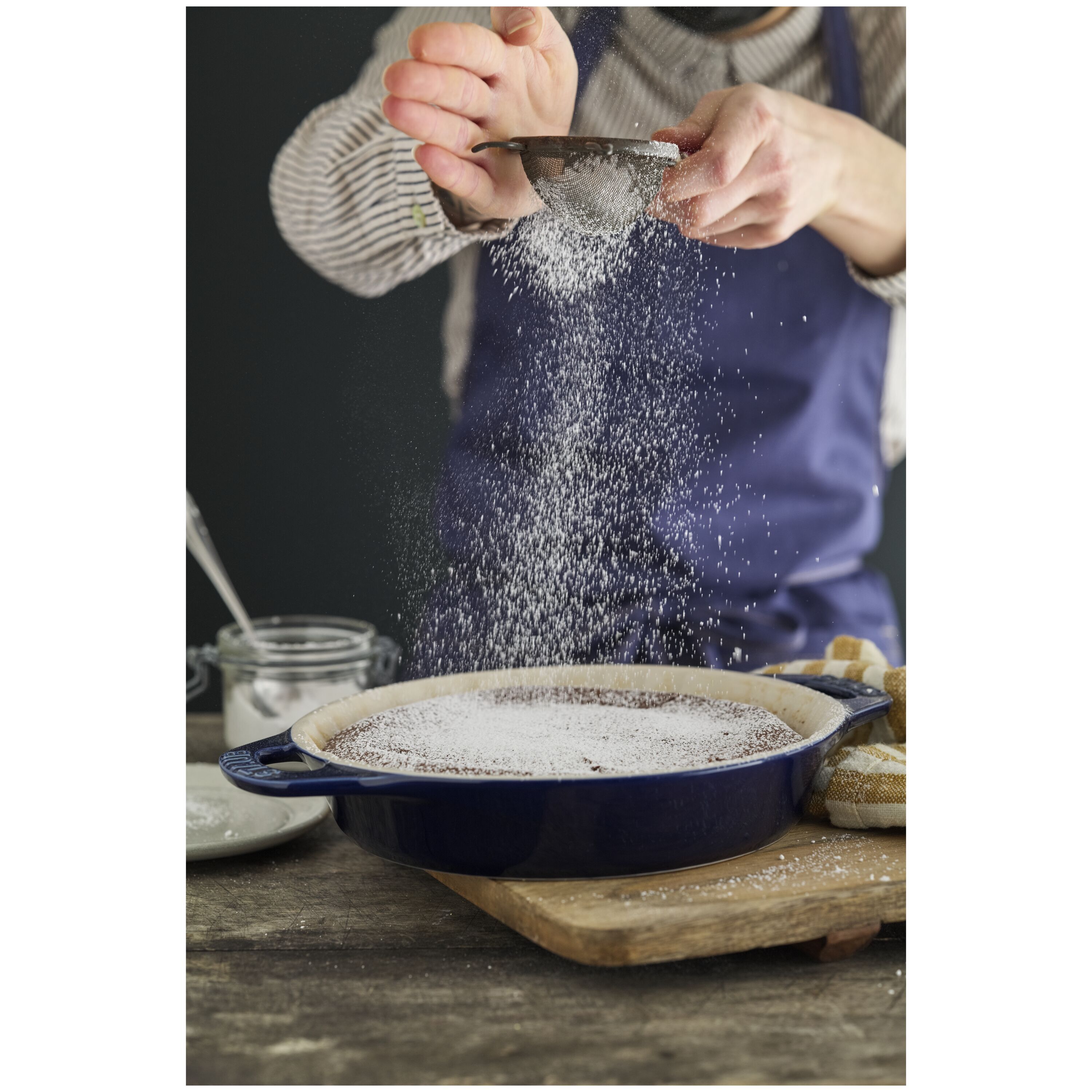 Staub        Ceramique                Kuchenform 24 cm, rund, Dunkelblau, Keramik