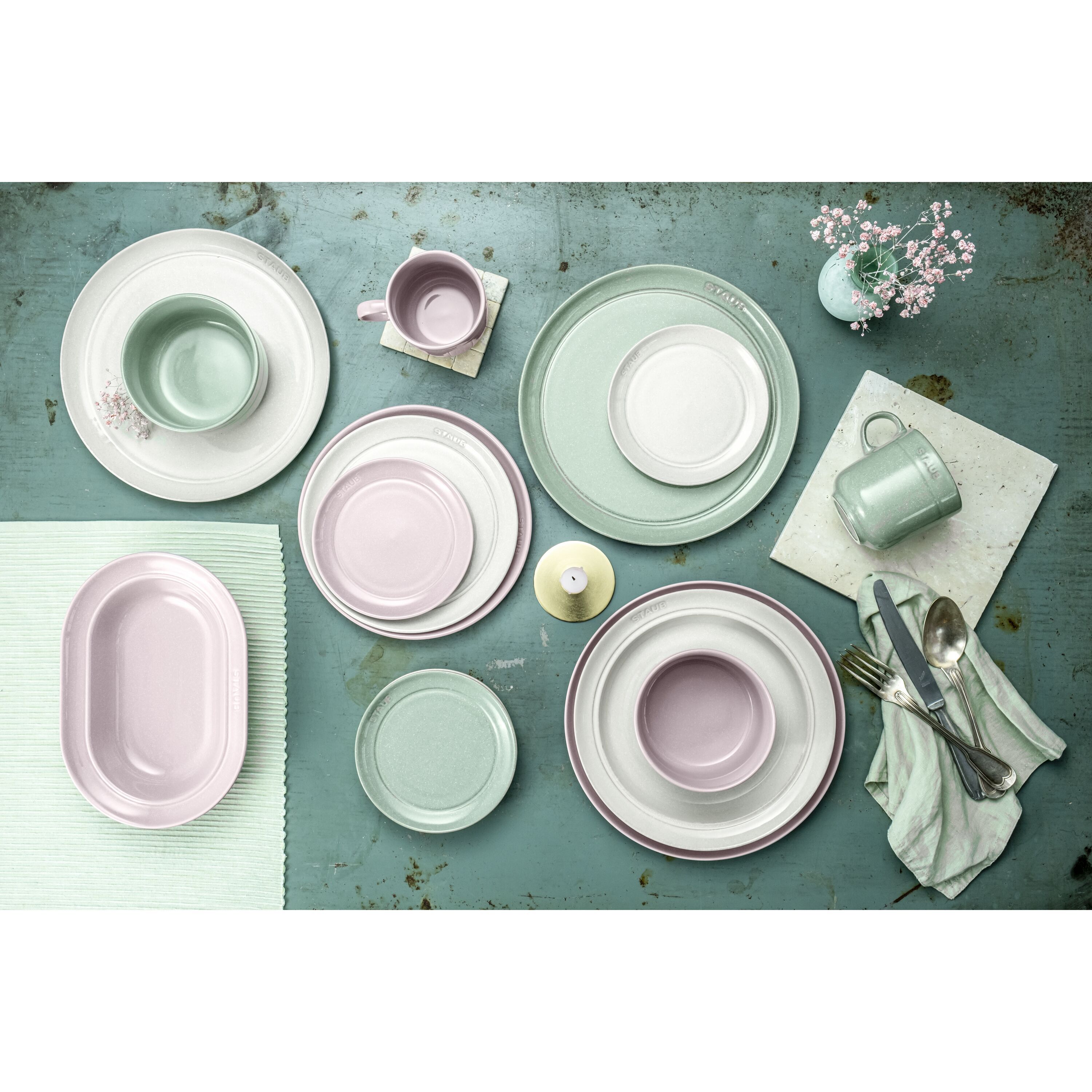 Staub        Dining Line                Teller flach 22 cm, rund, Kirschblüte, Keramik