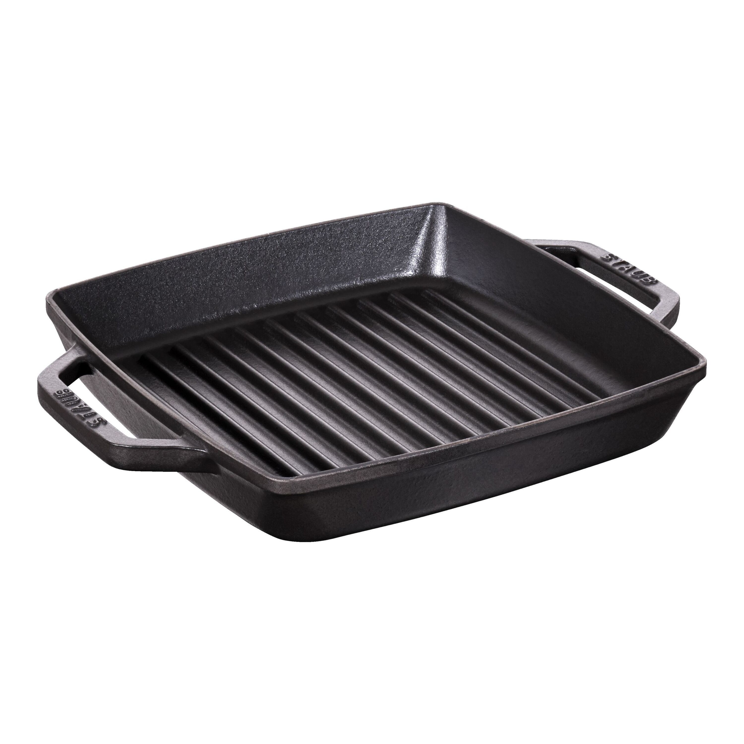 Staub        Grill Pans                Grillpfanne 23 cm, quadratisch, Schwarz, Gusseisen