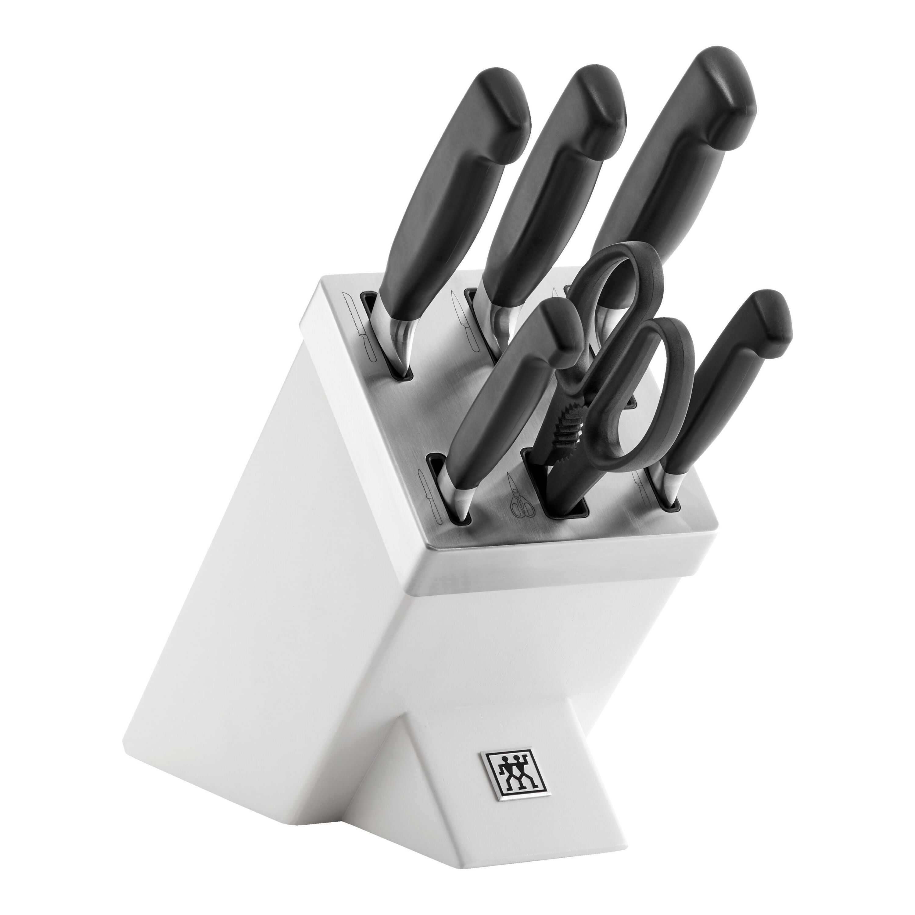 ZWILLING        **** VIER STERNE                7-tlg, Selbstschärfender Messerblock, Weiß