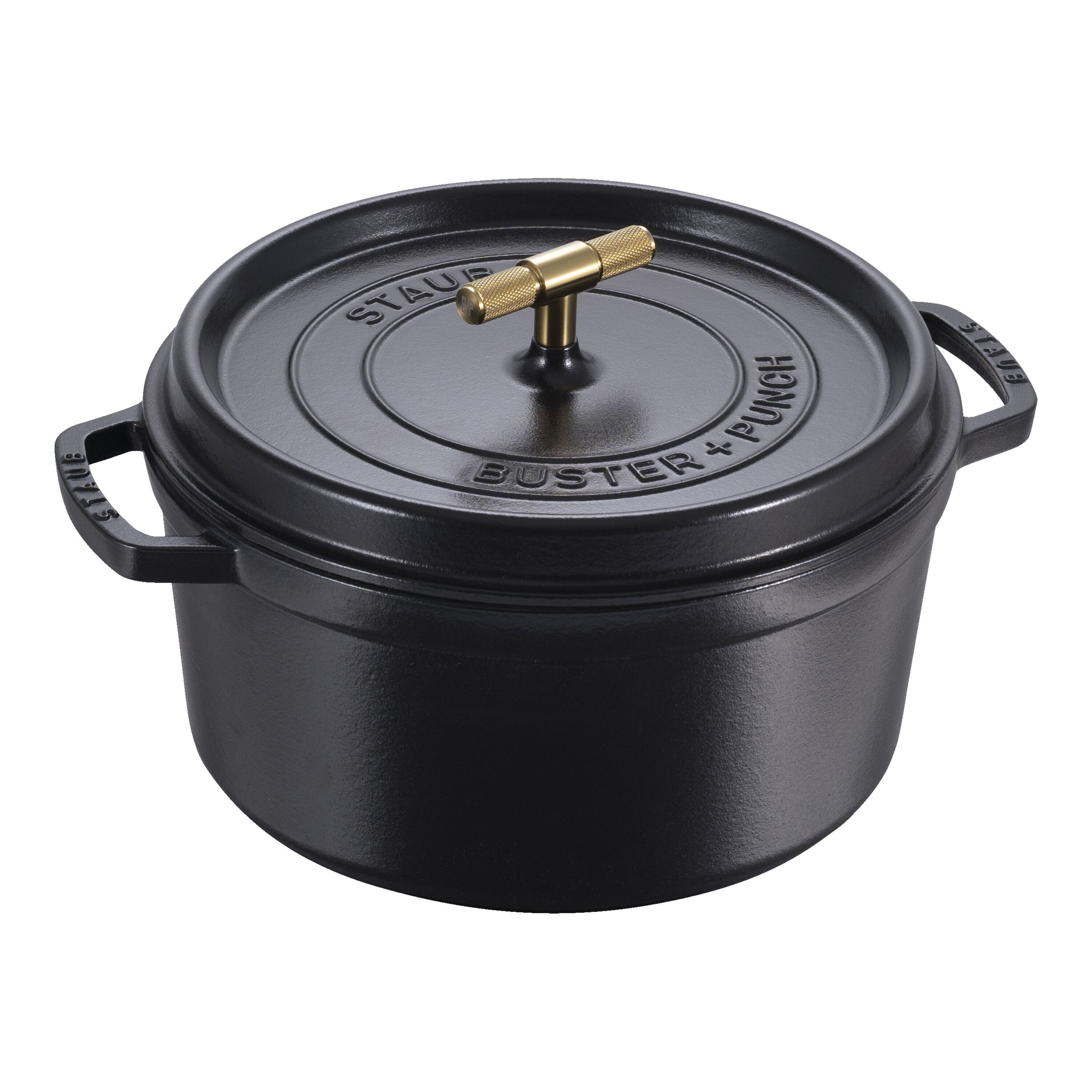 Staub        La Cocotte                Cocotte Buster+Punch 28 cm, rund, Schwarz, Gusseisen