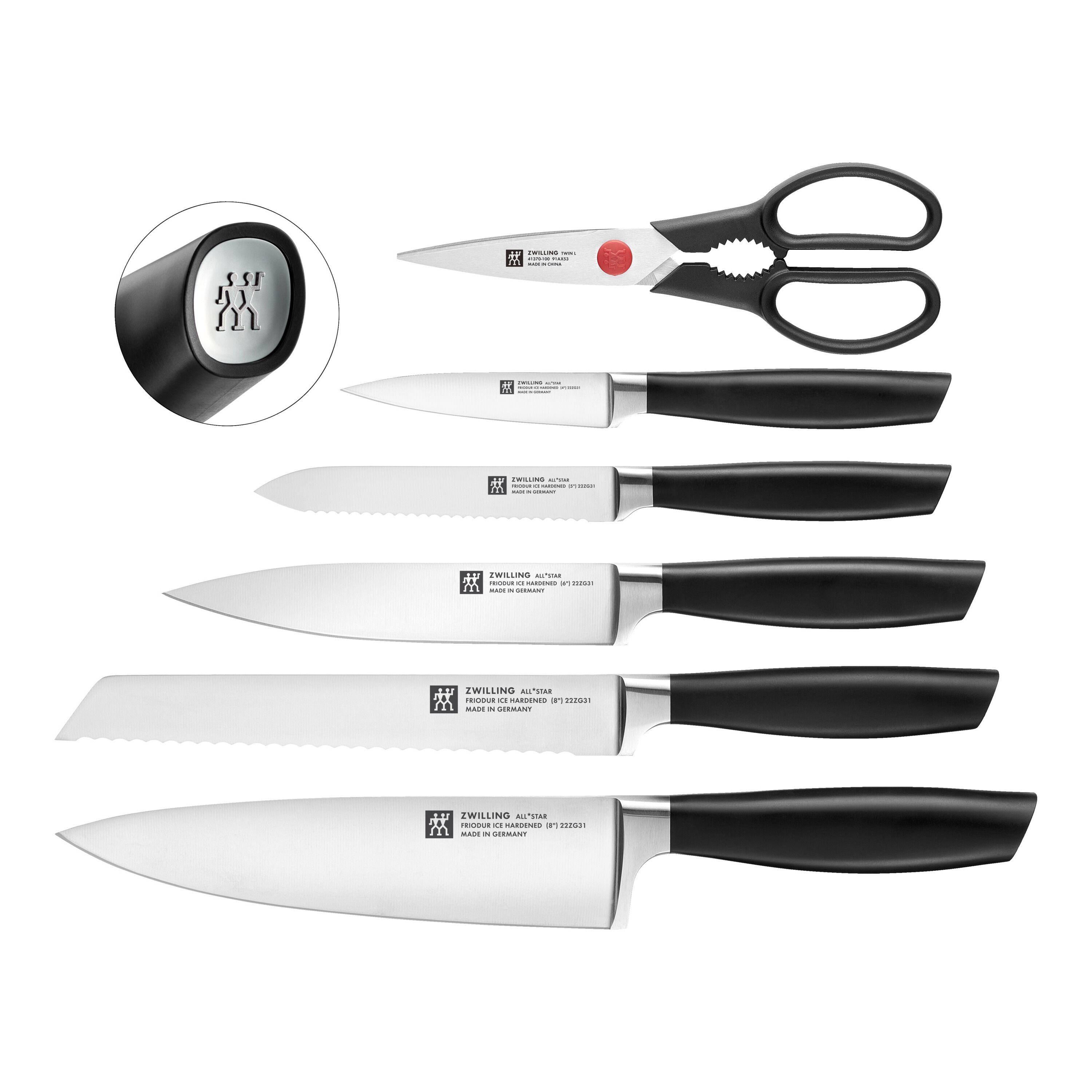ZWILLING        All * Star                7-tlg, Messerblockset, Silber, Anthrazit