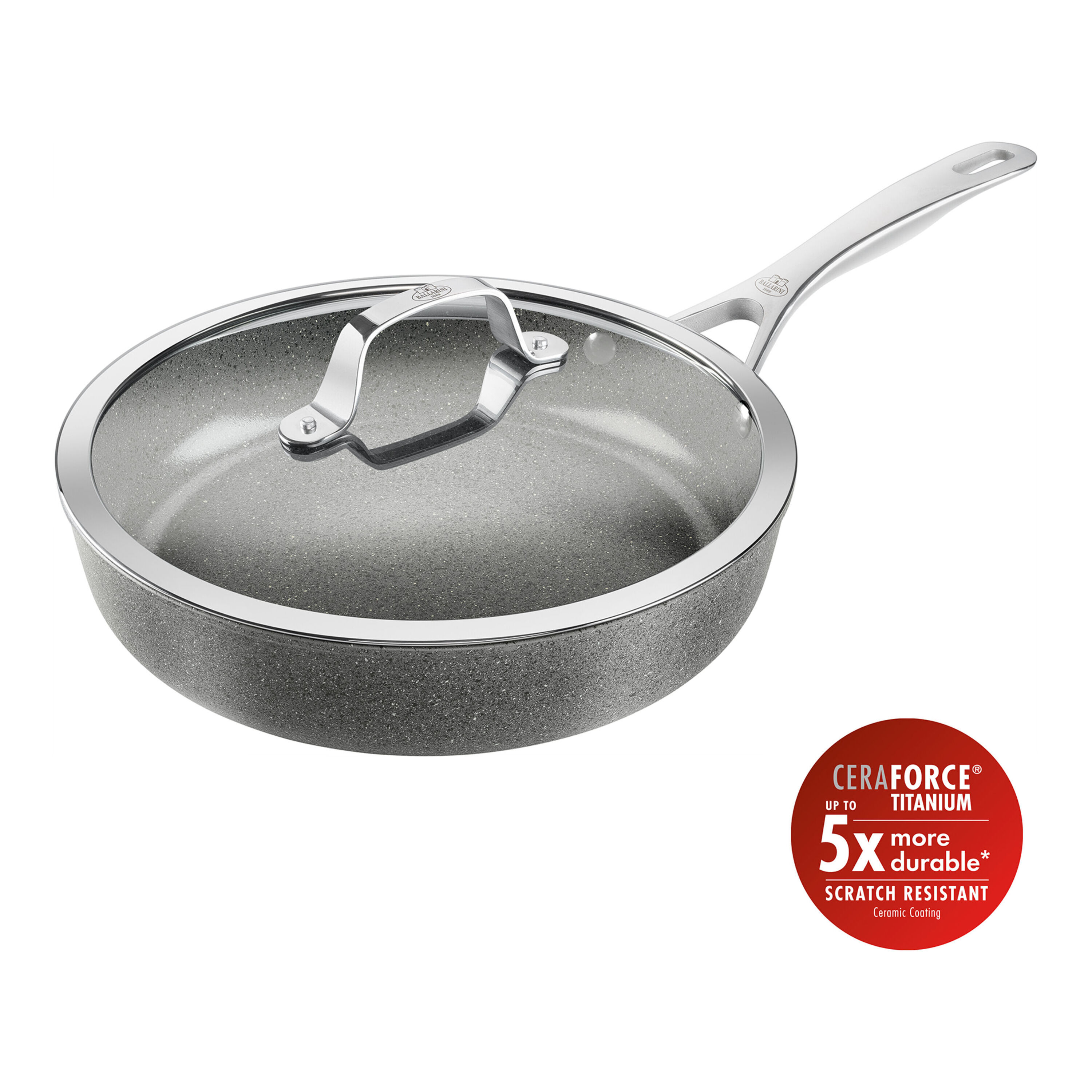 BALLARINI        Salina                Schmorpfanne mit Deckel, 28 cm, Aluminium, Titanverstärkte keramische Antihaftbeschichtung