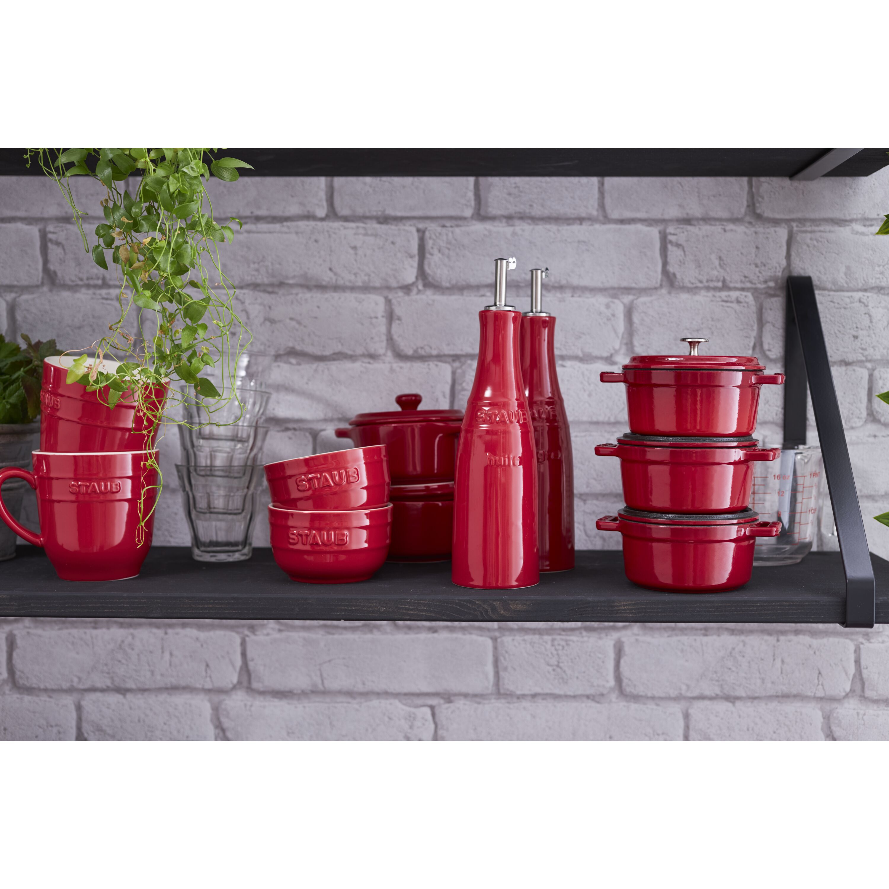 Staub        Ceramique                Öl- & Essigset 20 cm, Kirsch-Rot, Keramik