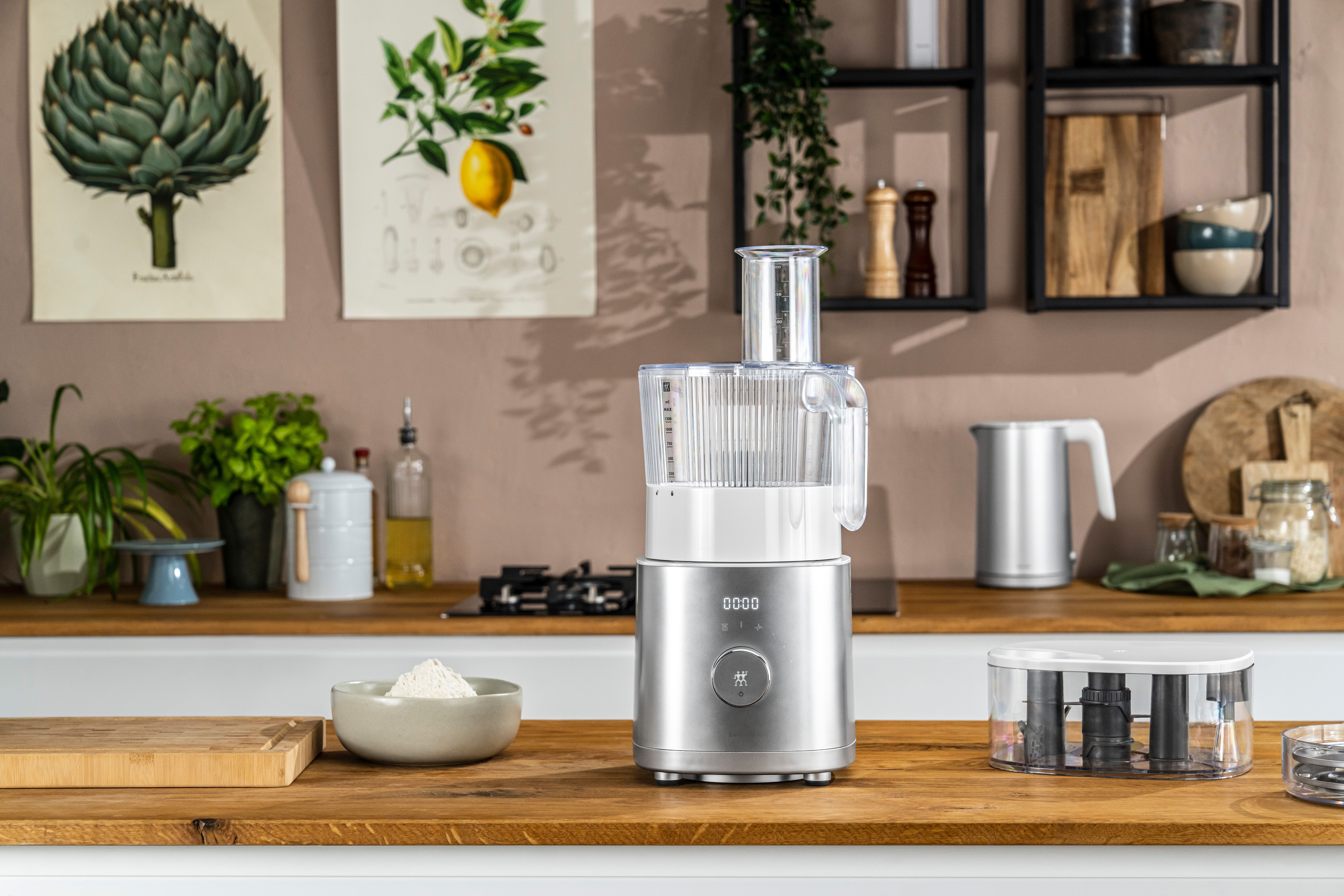 ZWILLING        Enfinigy                Hochleistungsstandmixer Pro mit Food Processor, Silber-Weiß