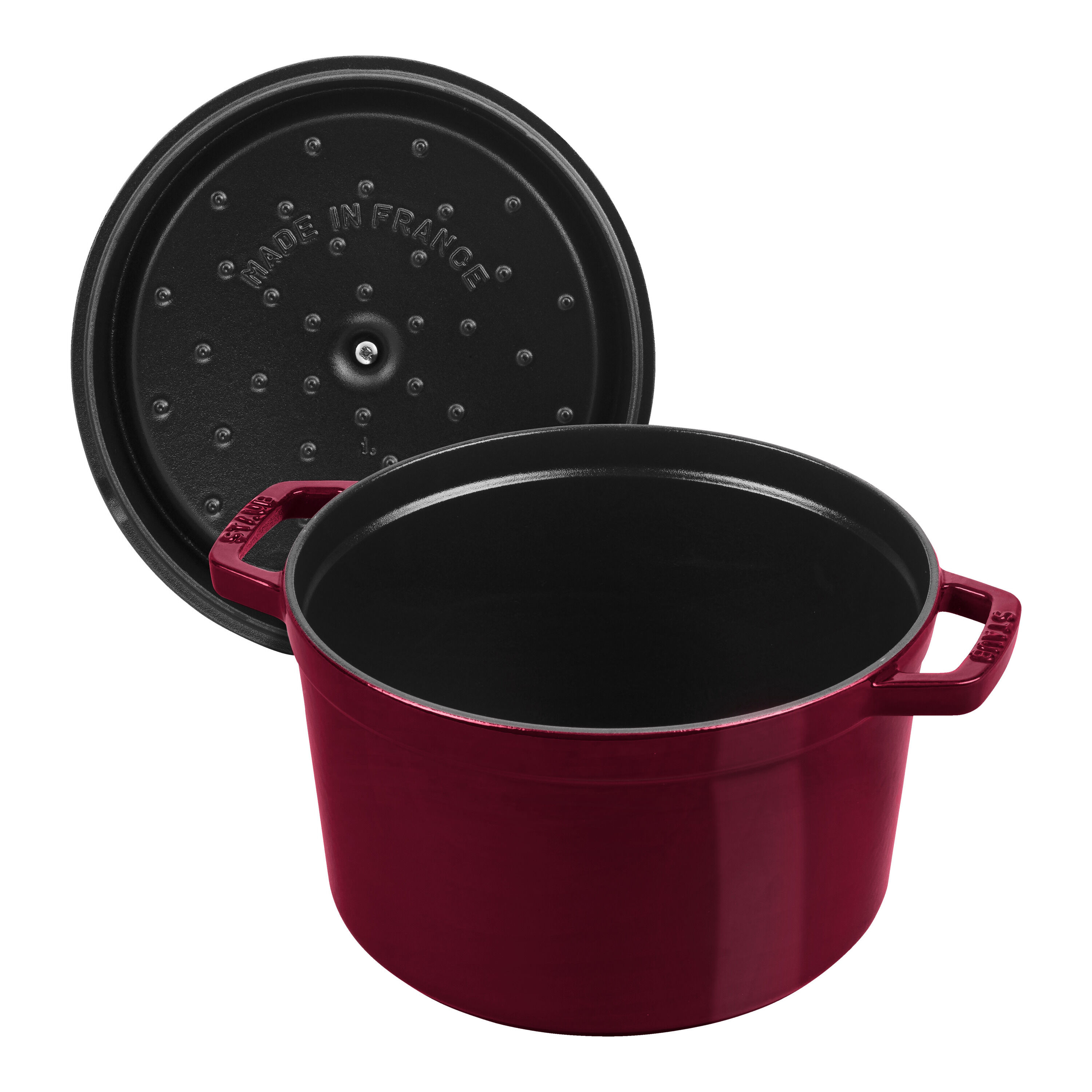 Staub        La Cocotte                Cocotte tief 24 cm, rund, Bordeaux, Gusseisen