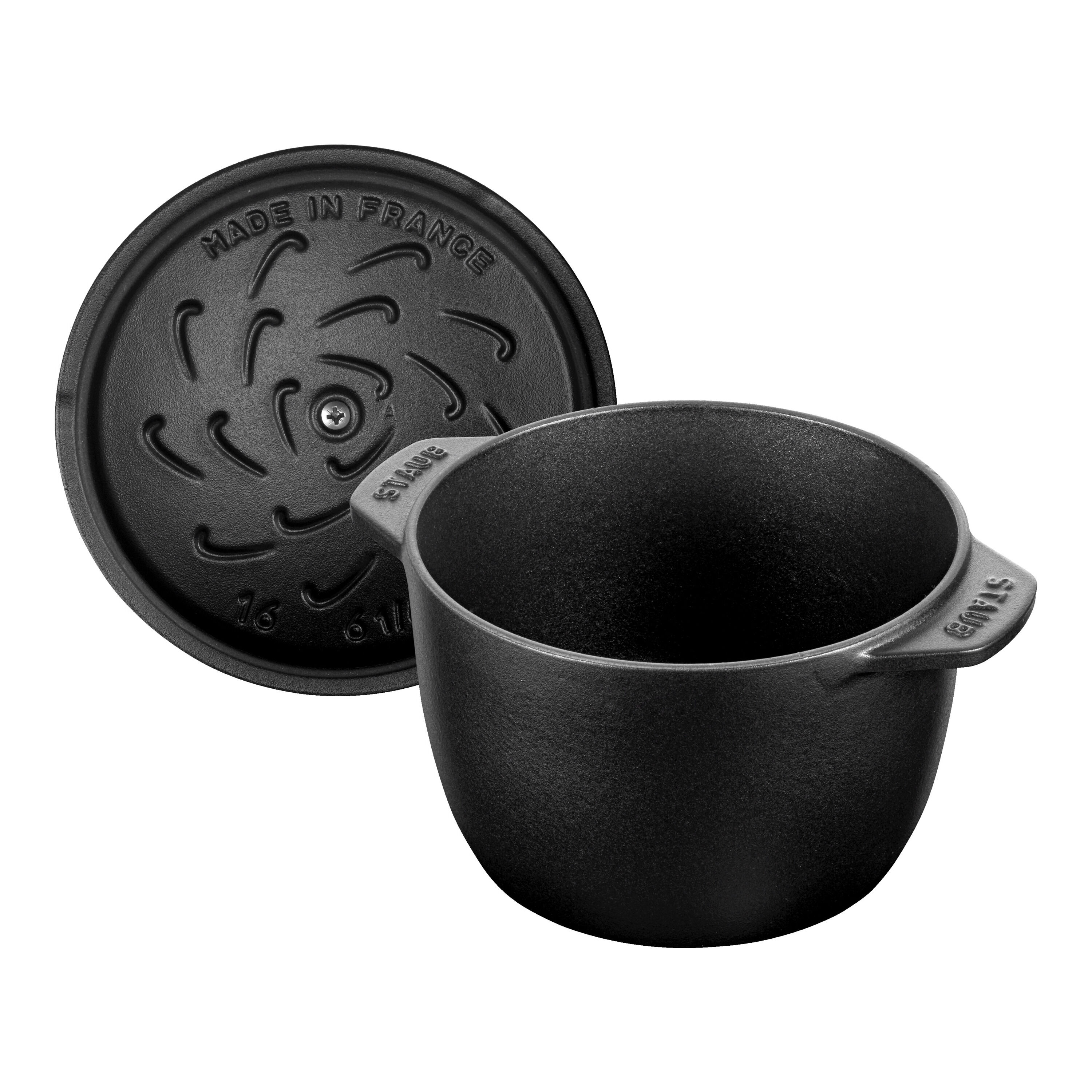 Staub        La Cocotte                Reis-Cocotte 16 cm, rund, Schwarz, Gusseisen