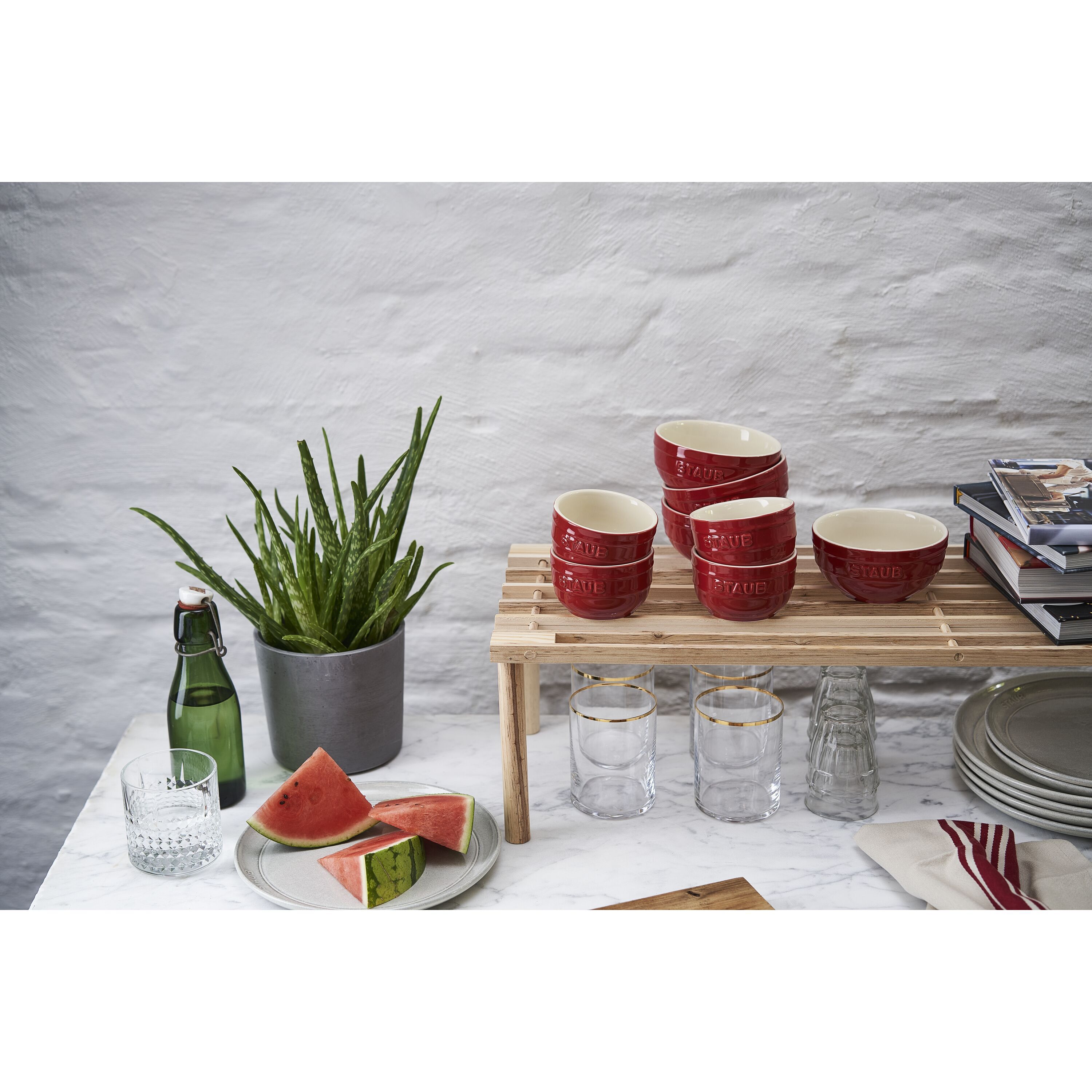 Staub        Ceramique                Förmchenset 9 cm / 4-tlg, Kirsch-Rot, Keramik