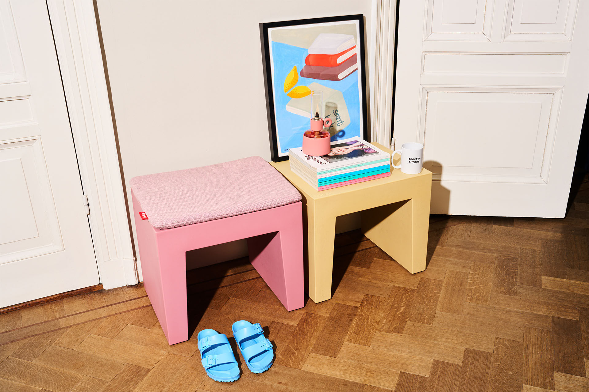 Concrete Seat Pillow Weave indoor Roze