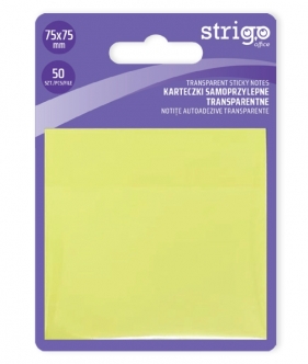 Strigo Karteczki samoprzylepne transparentne - jasnożółte. 50 kartek