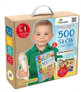 Mówiąca książka interaktywna Kakadu Zestaw z piórem „500 słów i zwrotów. Angielski słowniczek obrazkowy cz. 1”