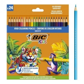 Kredki drewniane Kids Smooth ECO 24szt BIC