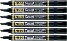 6x Marker permanentny Pentel N860 czarny
