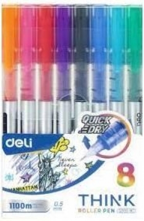 Pióro kulkowe Think 0.5mm 8 kolorów DELI