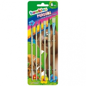 Pędzelki do farb i kleju Bambino. 6 sztuk