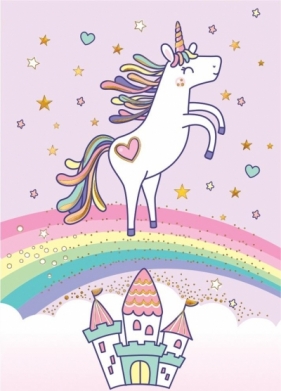 Karnet B8 mini Unicorn tęcza