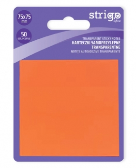 Strigo Karteczki samoprzylepne transparentne - pomarańczowe. 50 kartek