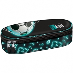 Piórnik saszetka usztywniona z wewnętrzną klapką - Neon Football