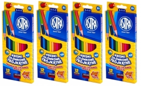 4x Kredki ołówkowe trójkątne Astra. 12 kolorów