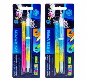 Zaeślacz 2w1 + długopis wymazywalny Neon mix